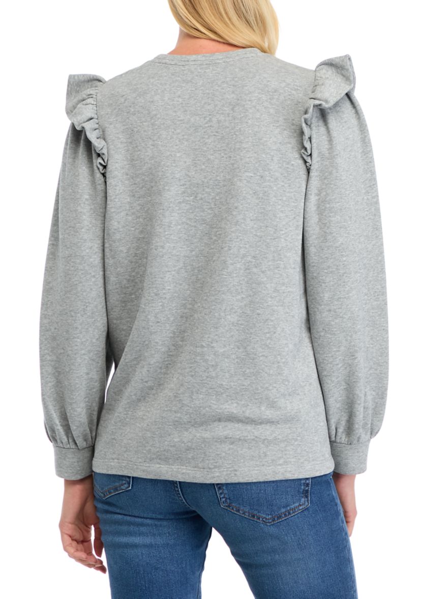 Womens Ruffle Embellished Top