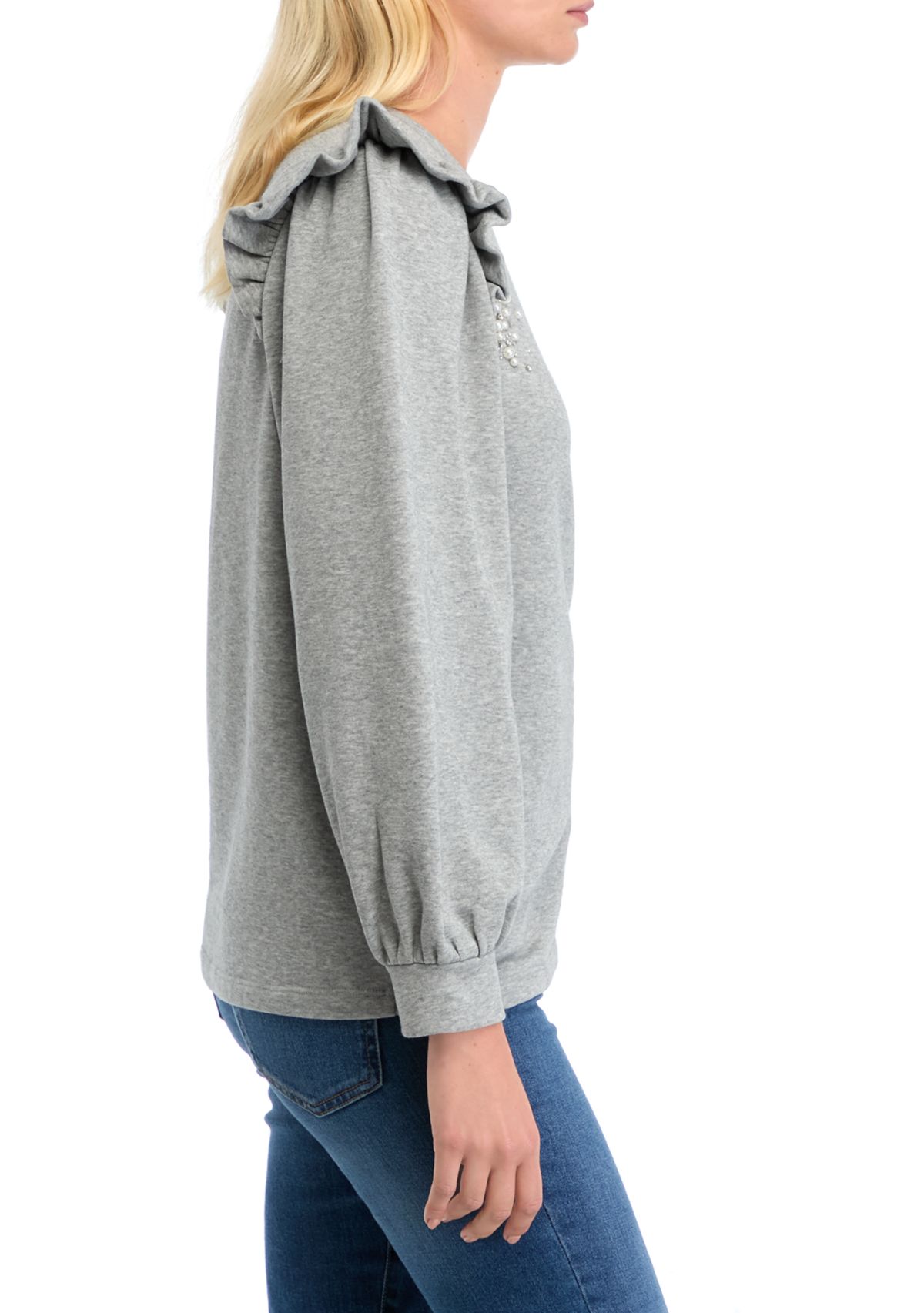 Womens Ruffle Embellished Top