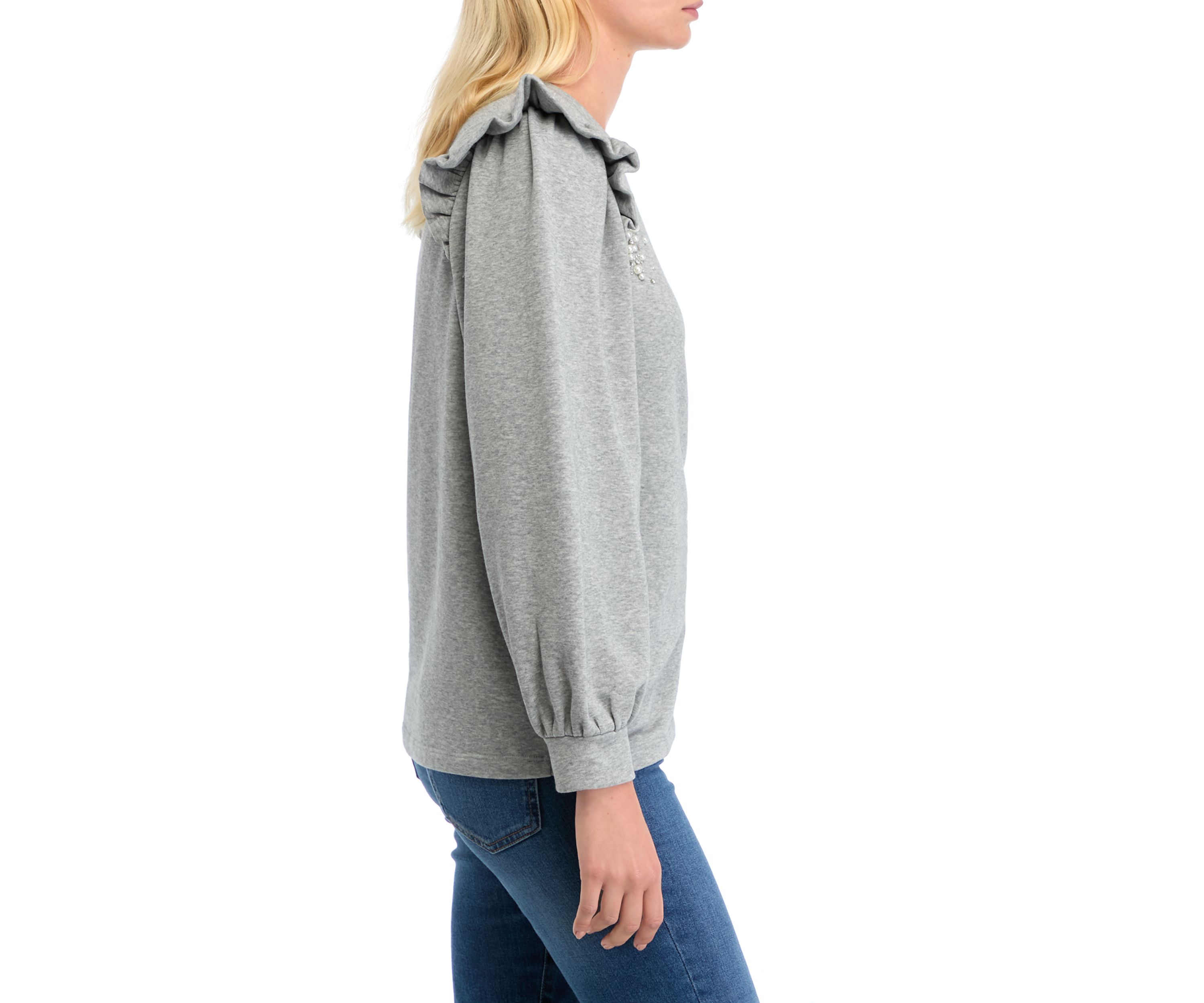 Womens Ruffle Embellished Top