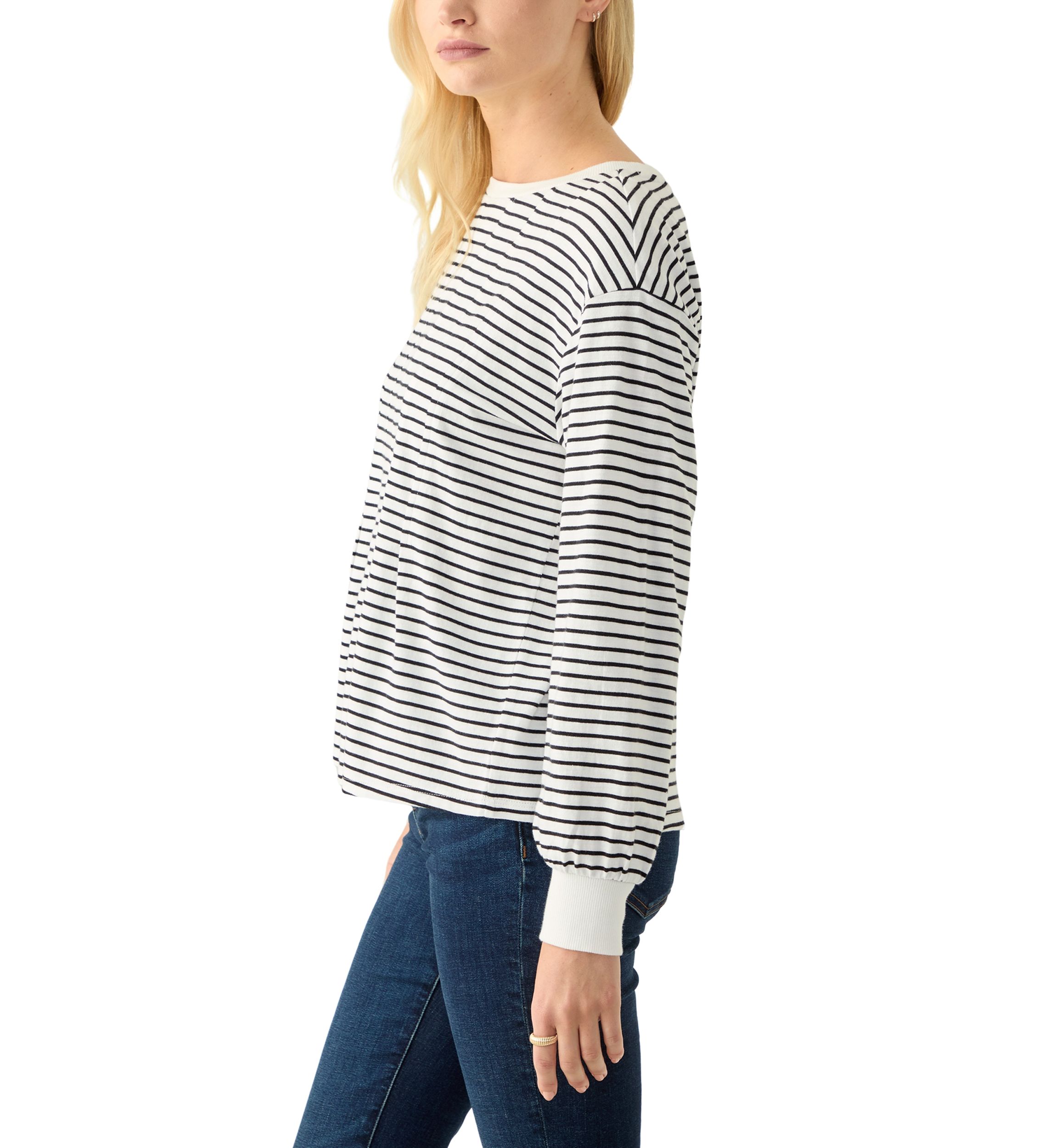 Womens Long Sleeve Pleat Front Sweatshirt 