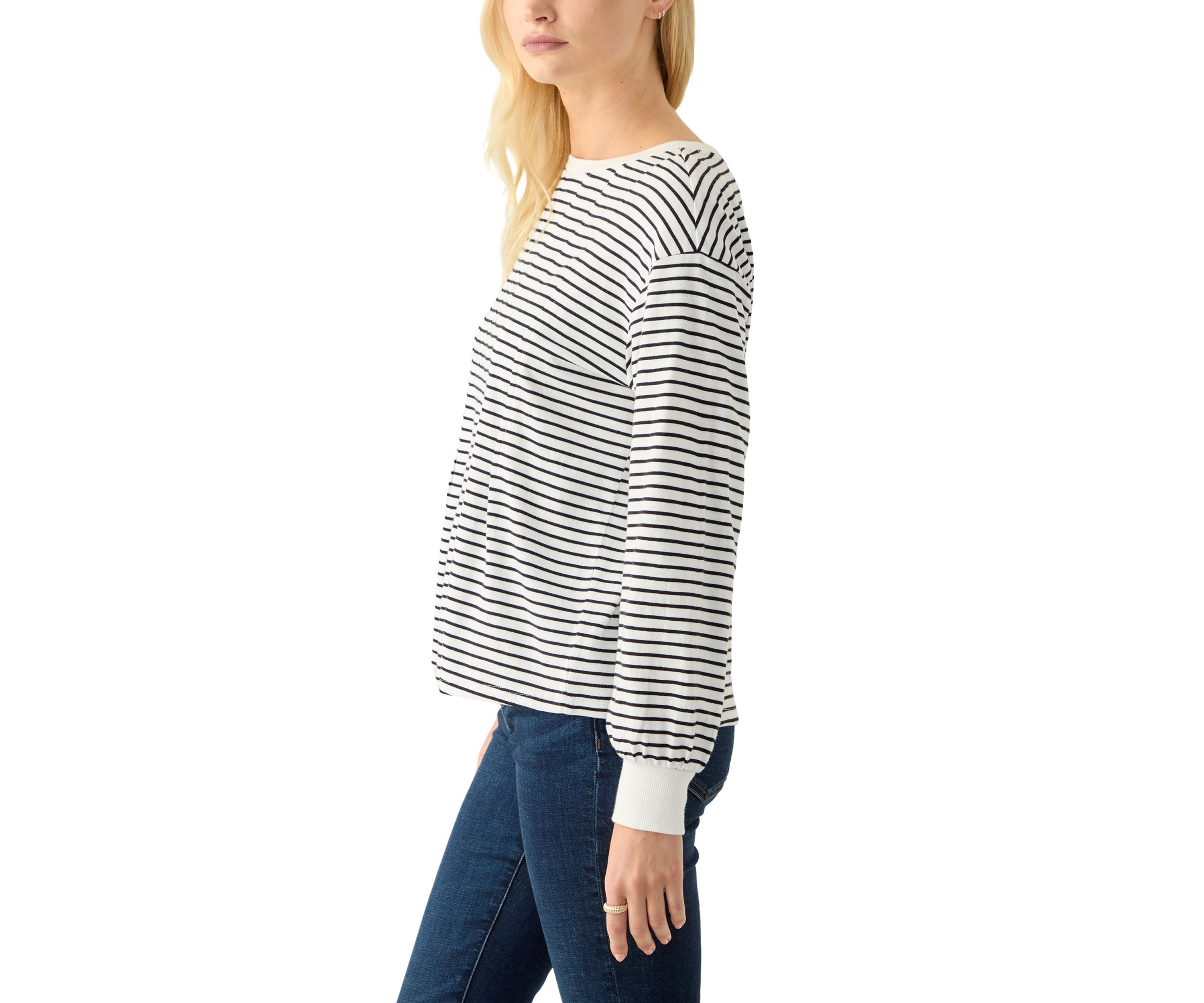 Womens Long Sleeve Pleat Front Sweatshirt 