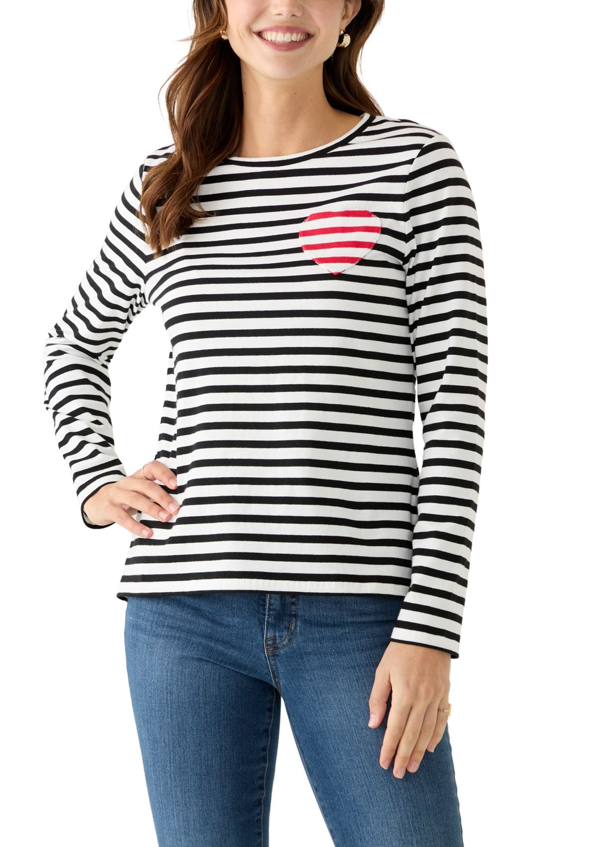 Womens Heart Stripe T-Shirt