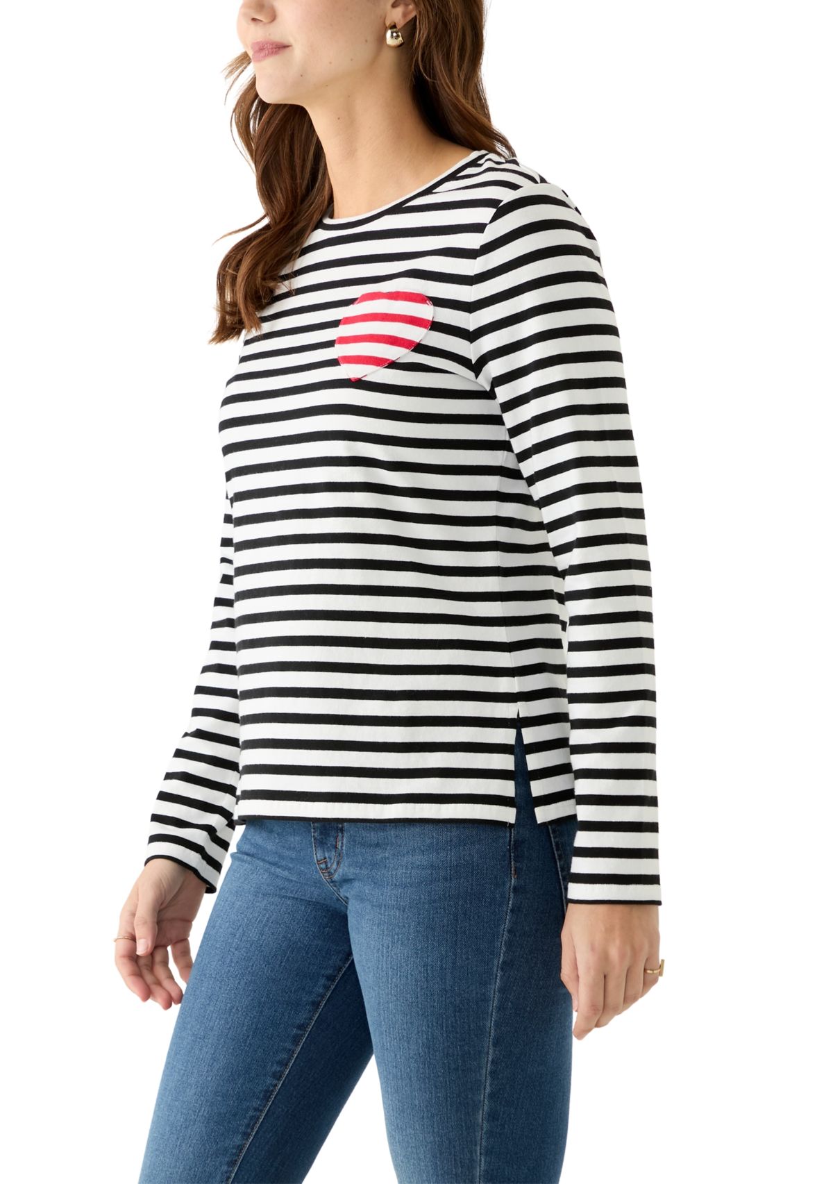Womens Heart Stripe T-Shirt