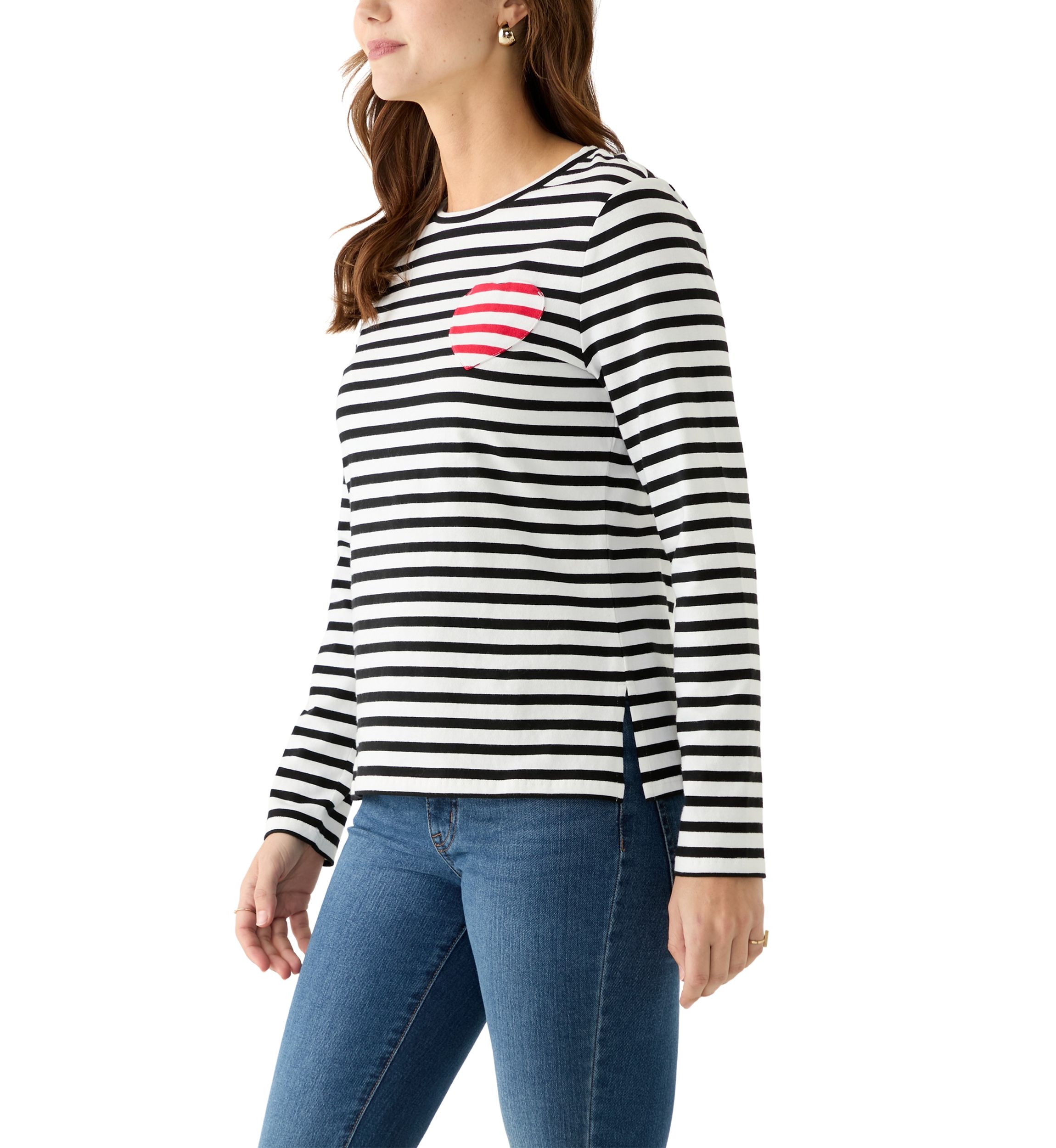 Womens Heart Stripe T-Shirt