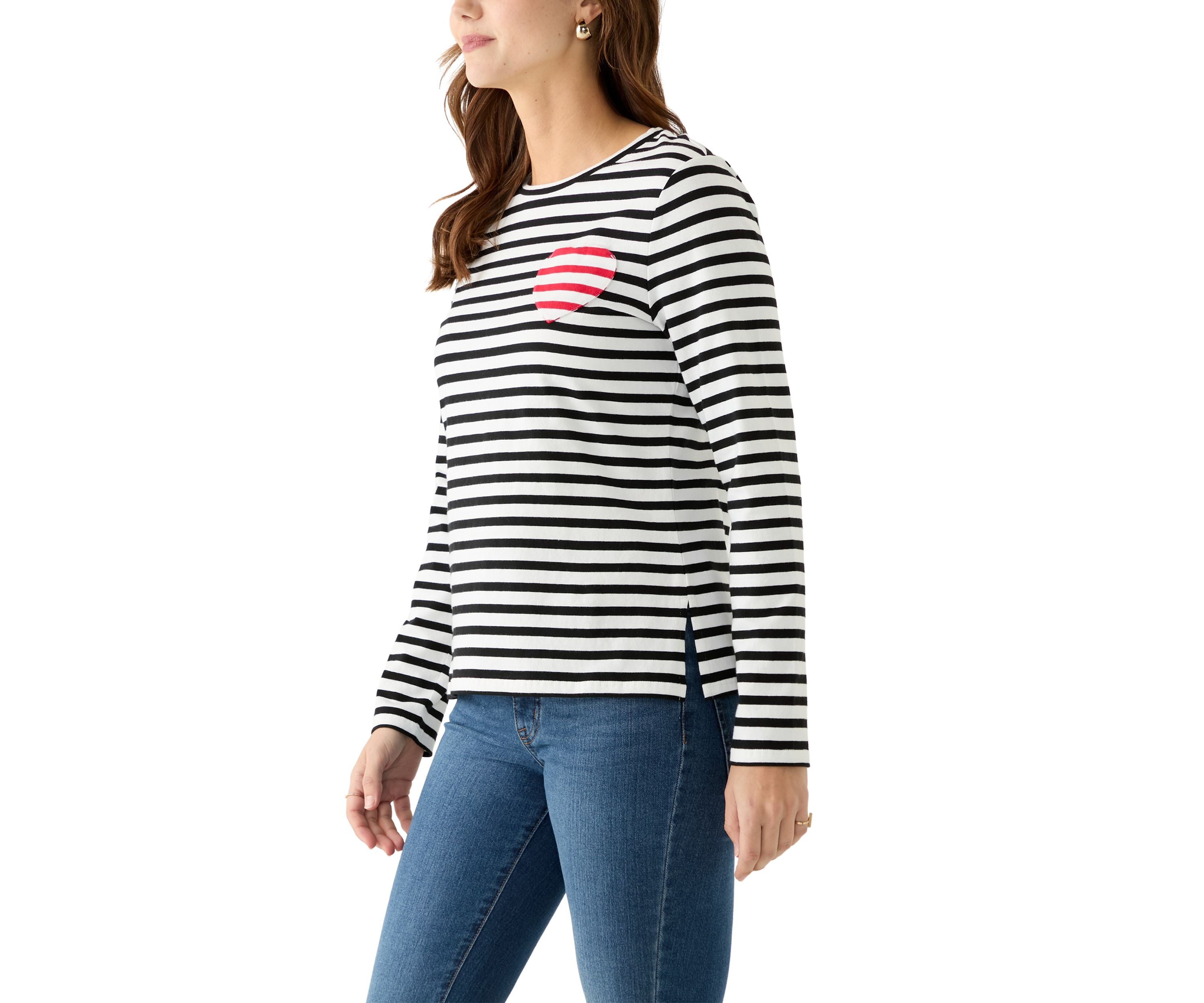 Womens Heart Stripe T-Shirt