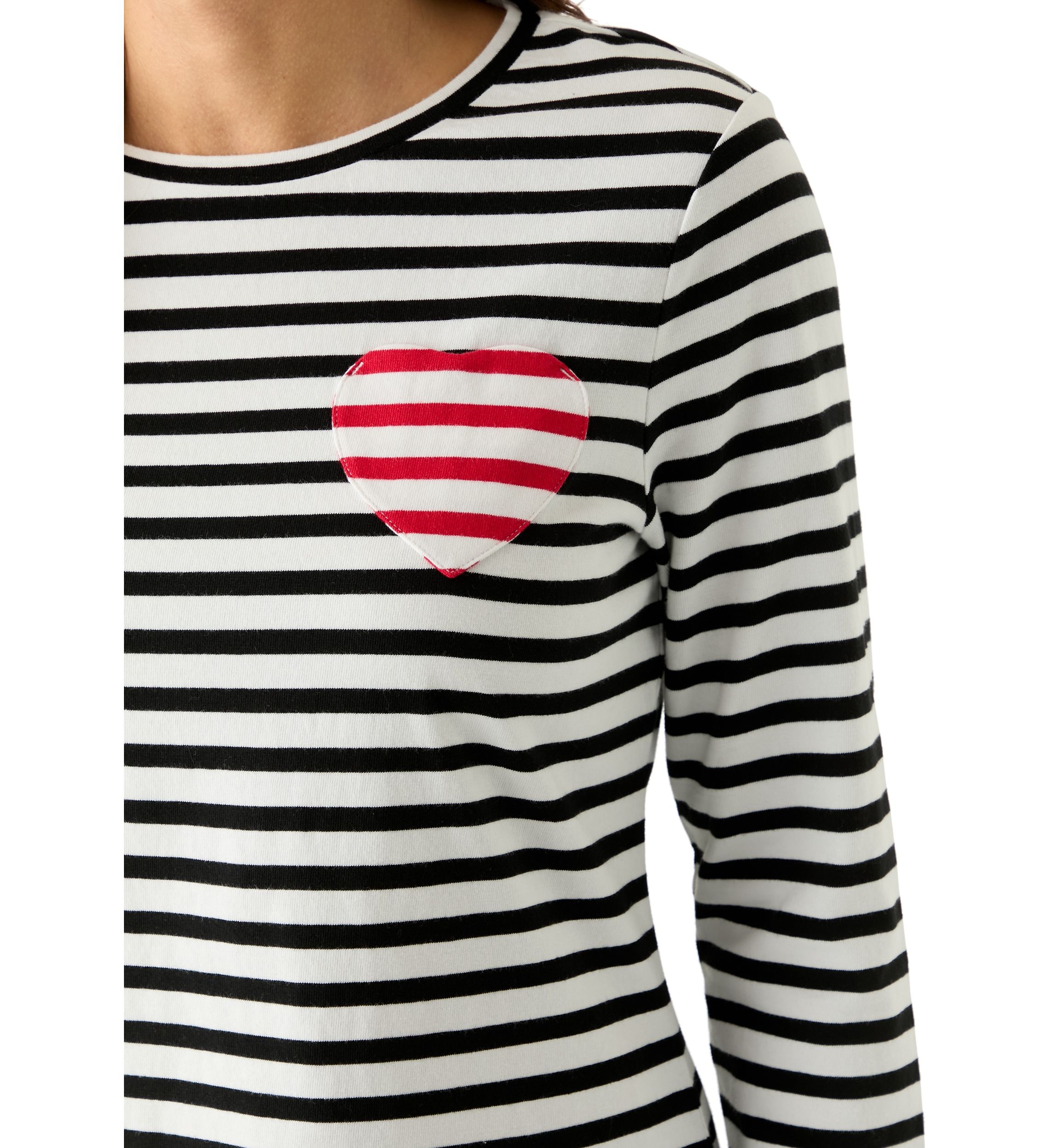 Womens Heart Stripe T-Shirt