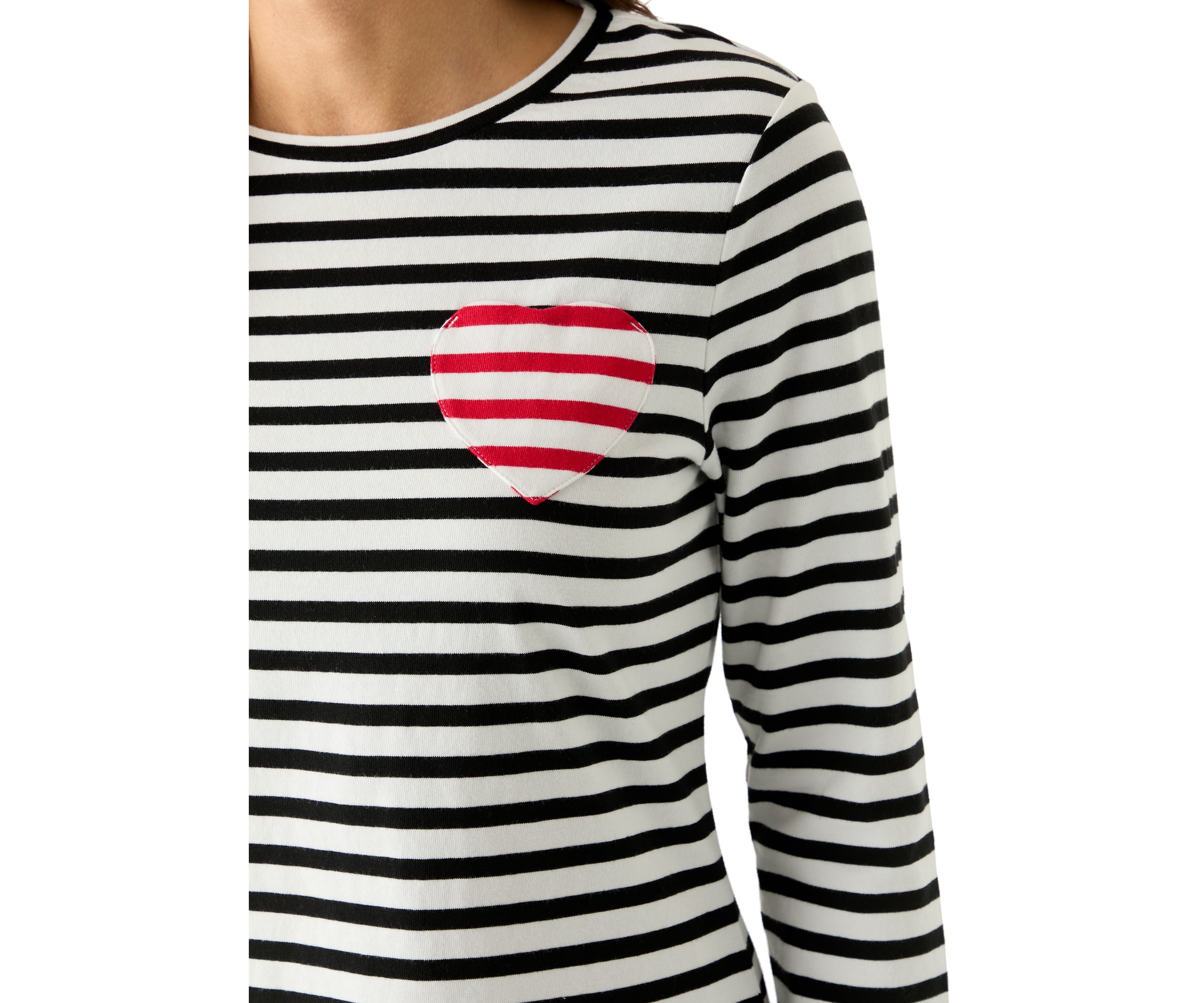 Womens Heart Stripe T-Shirt