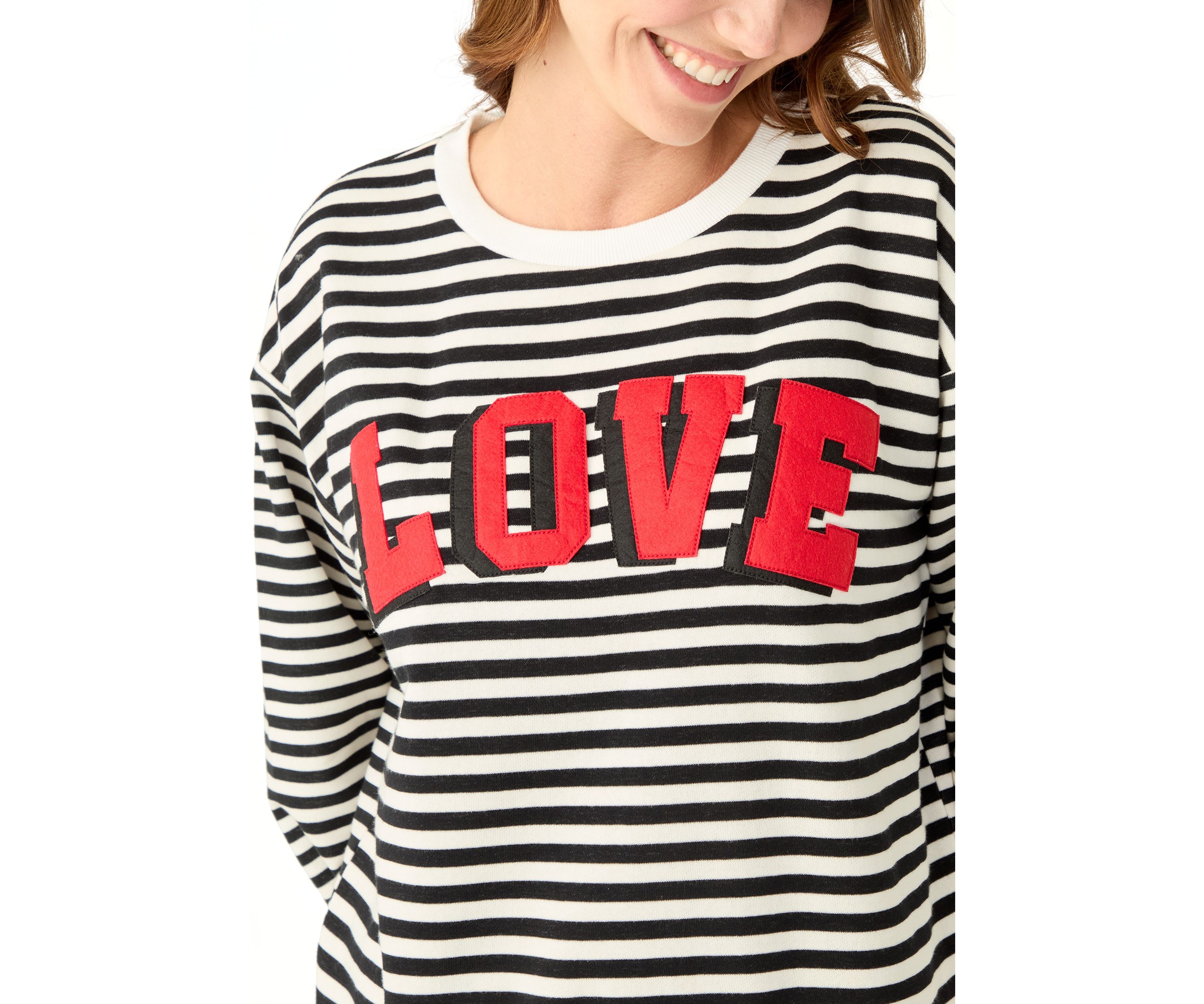 Womens Long Sleeve LOVE Patch Sweatshirt