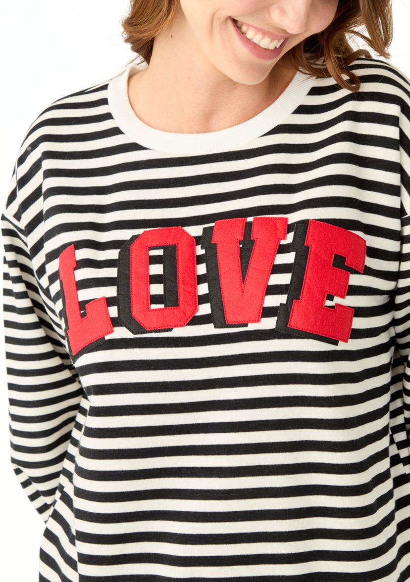 Womens Long Sleeve LOVE Patch Sweatshirt