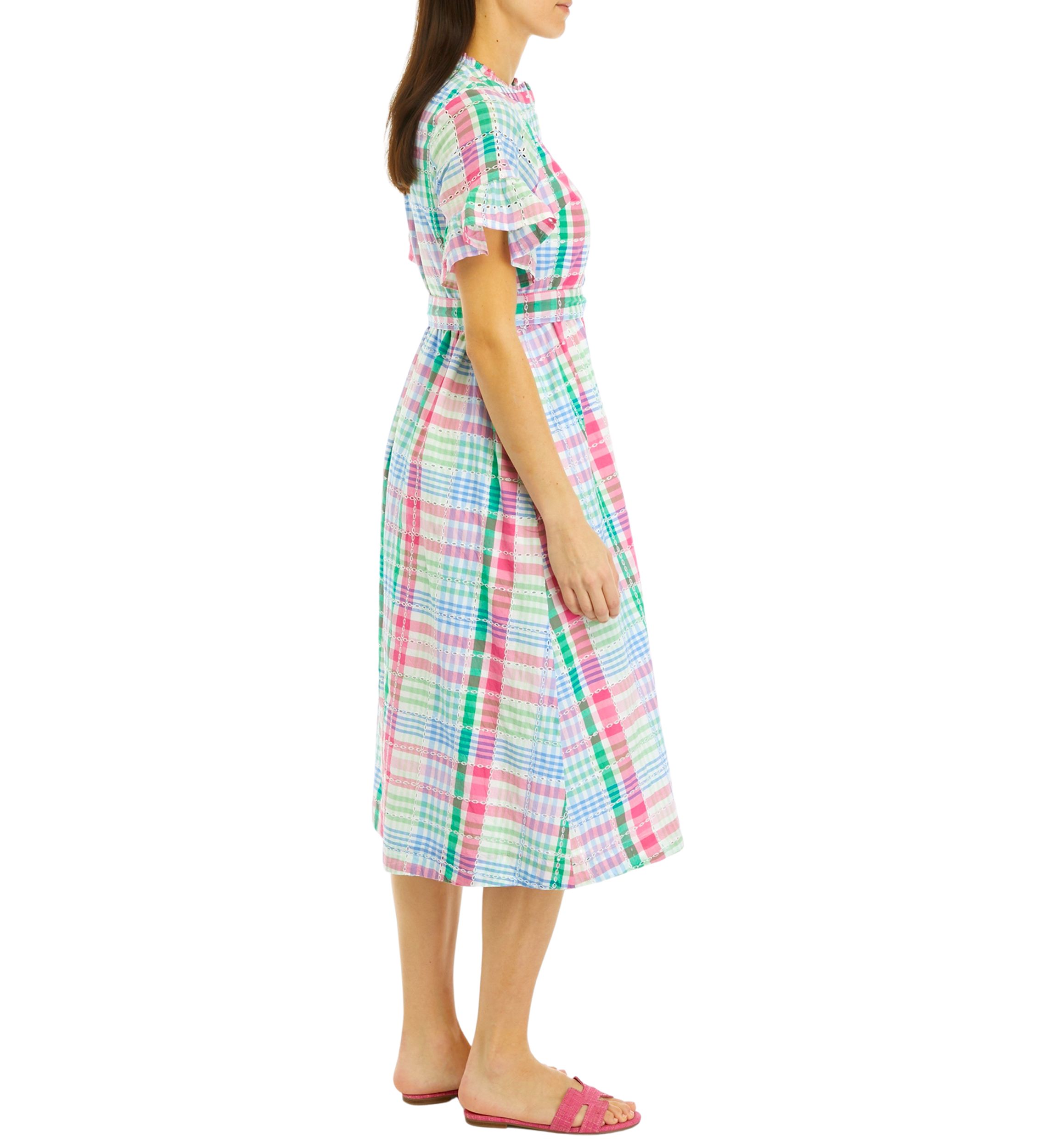 Womens Printed Button Front Dress
