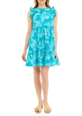 Crown & Ivy Women's Printed Flutter Sleeve Dress, XS -  0480026983998