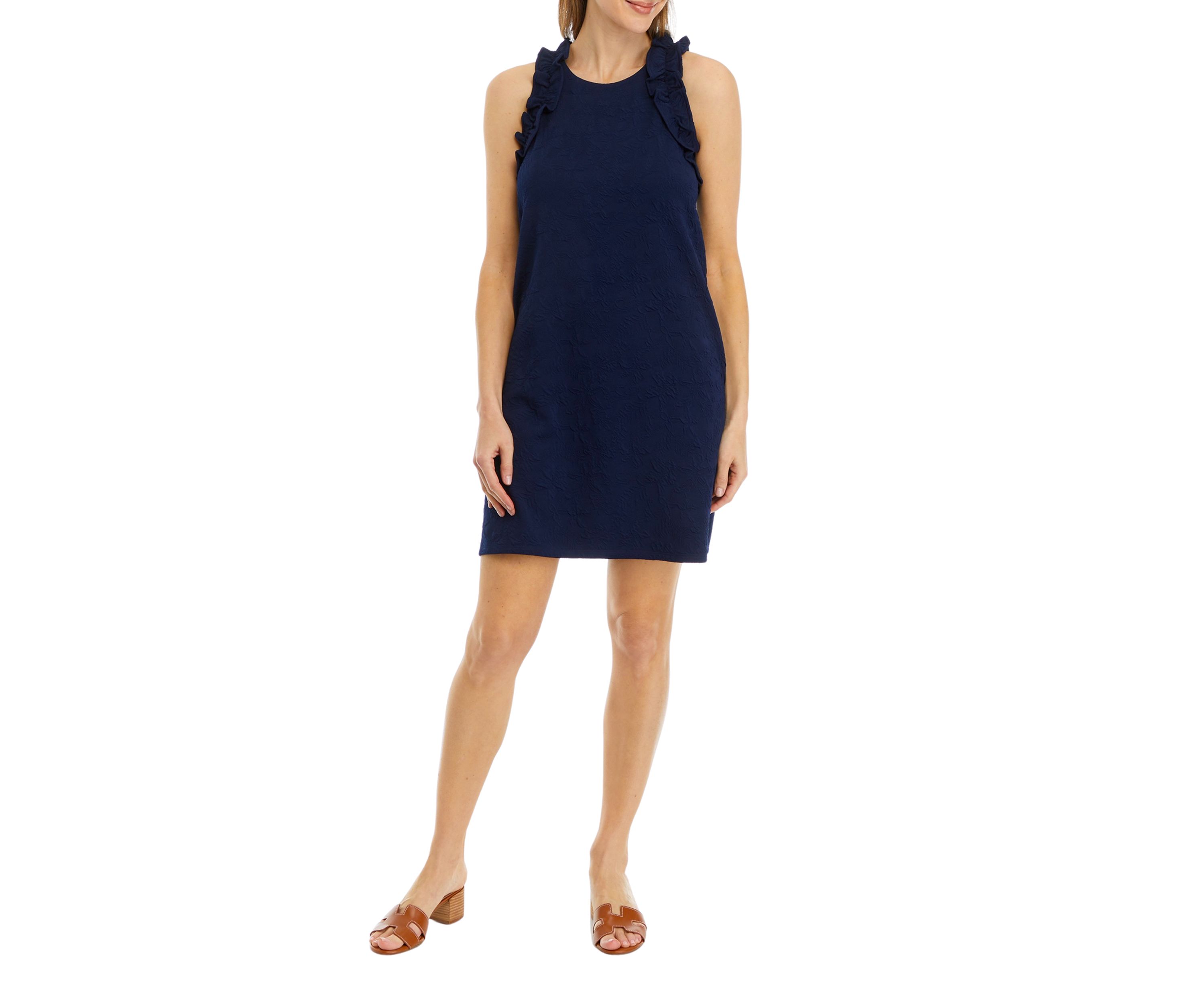 Womens Sleeveless Ruffle Dress