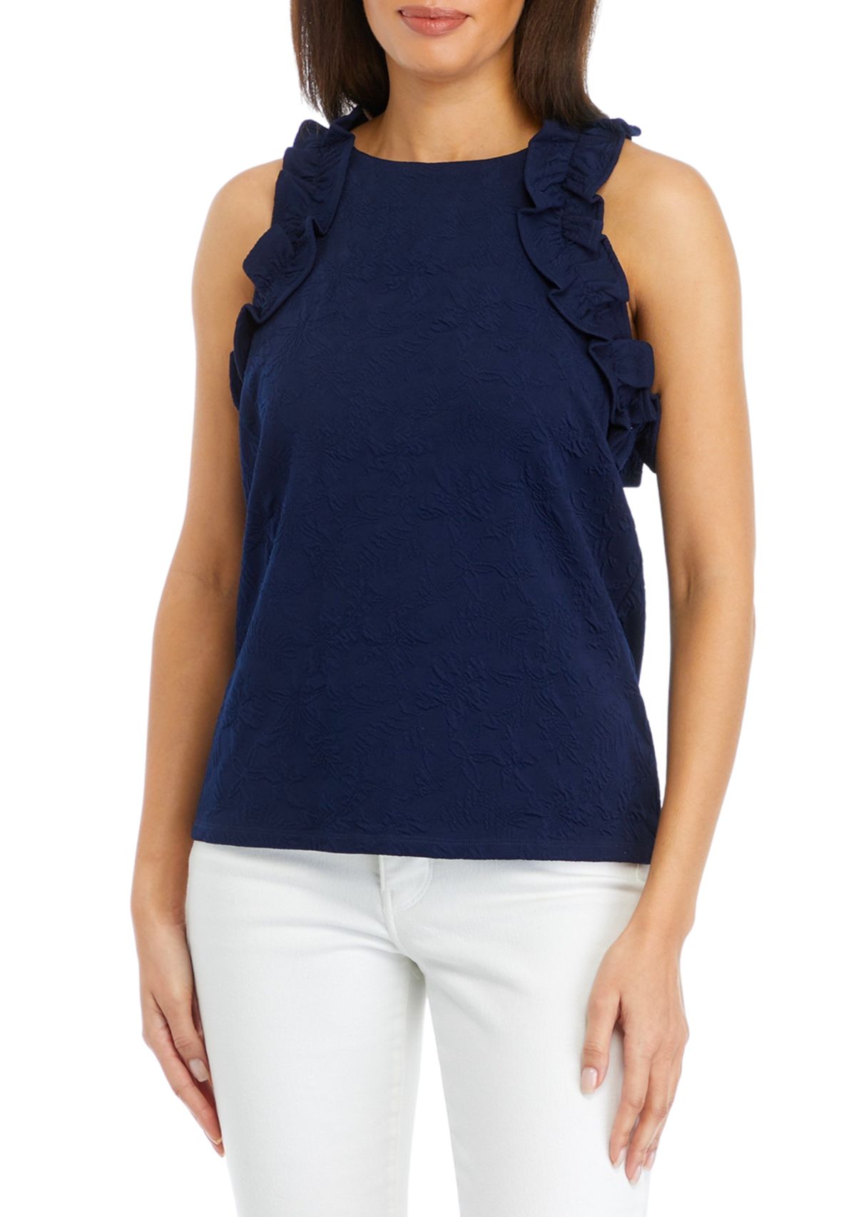 Womens Ruffle Accented Top