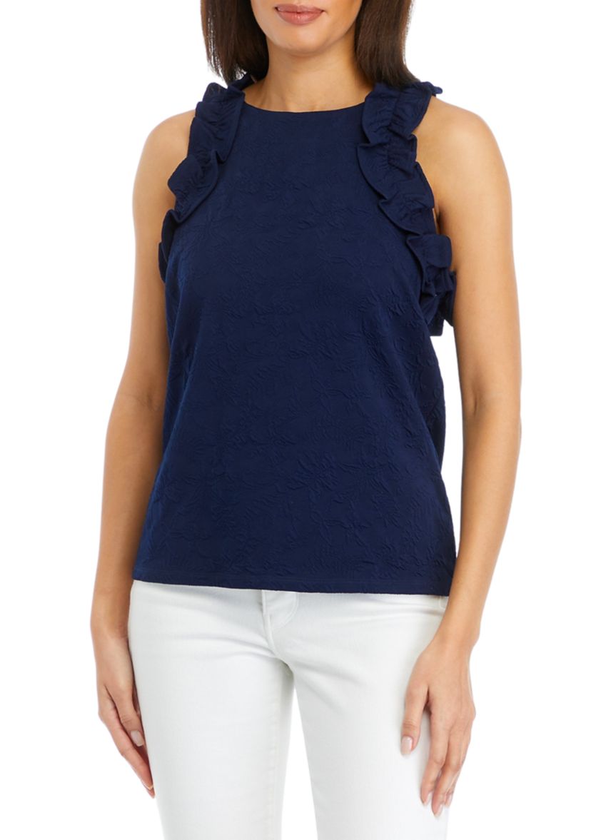 Womens Ruffle Accented Top