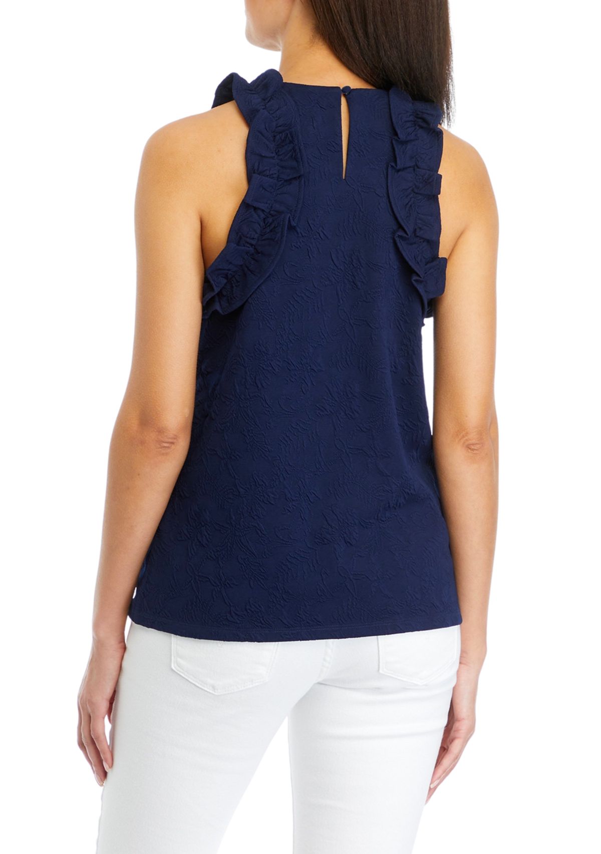 Womens Ruffle Accented Top