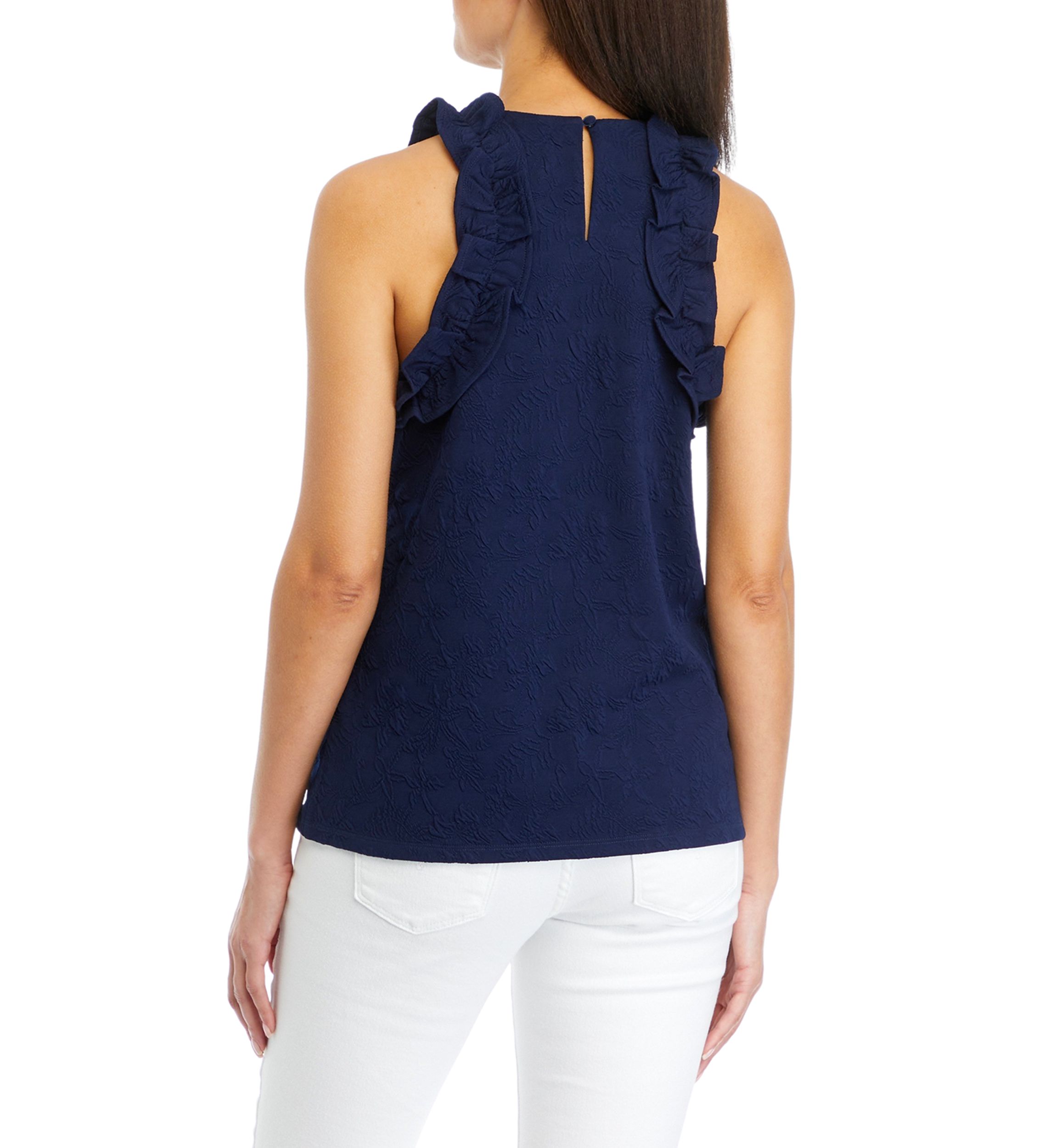Womens Ruffle Accented Top