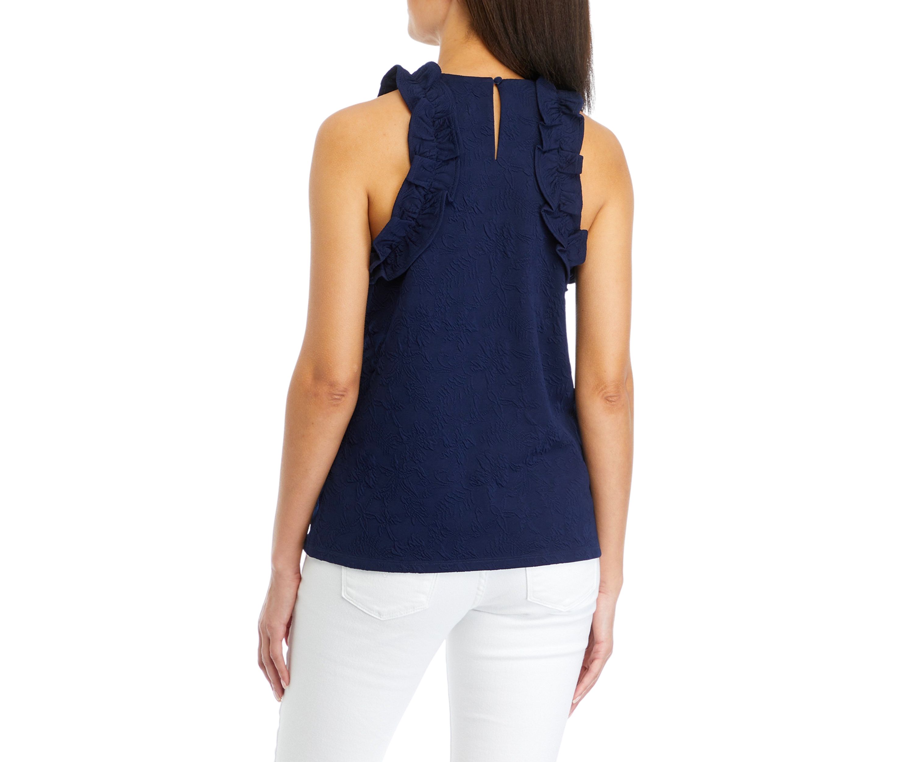Womens Ruffle Accented Top