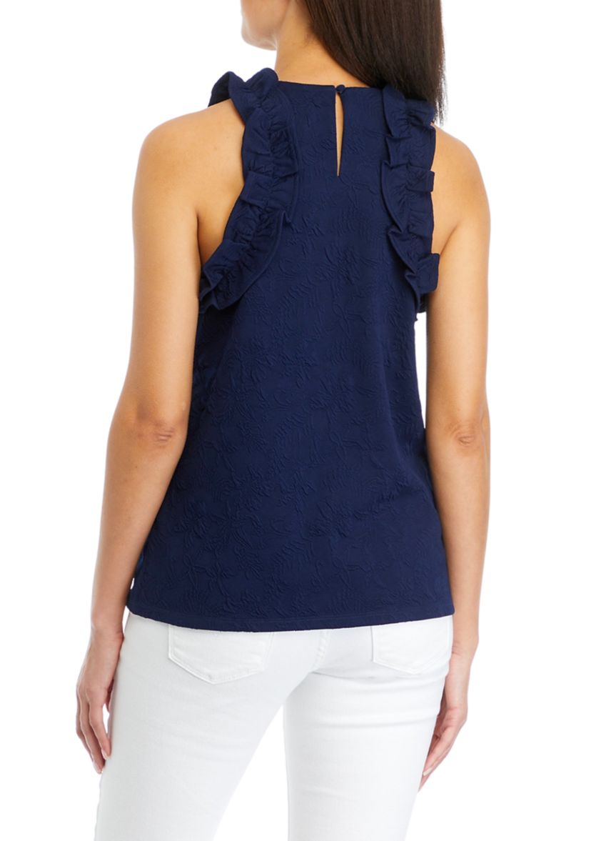 Womens Ruffle Accented Top