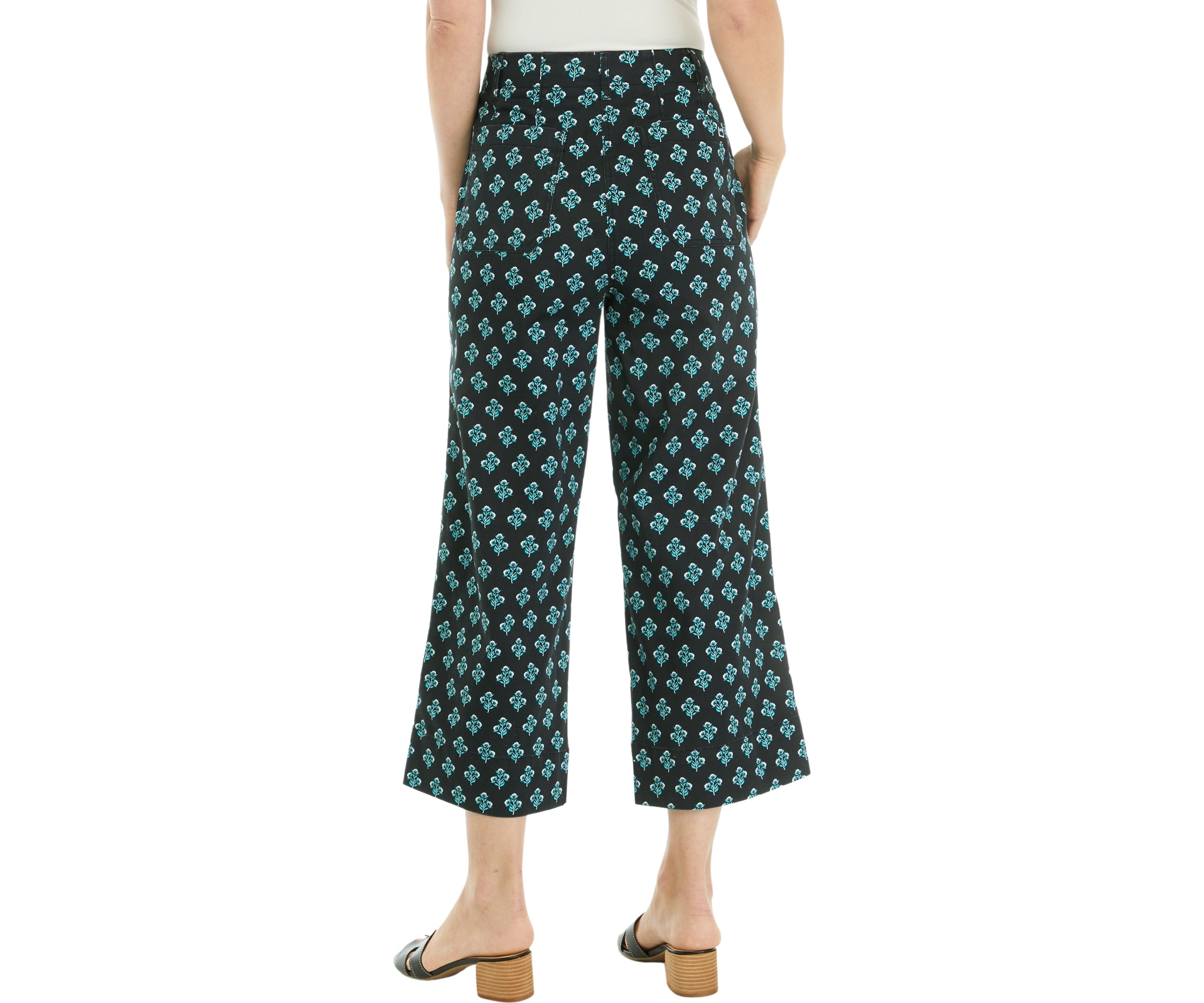 Womens Cropped Printed Chino Pants