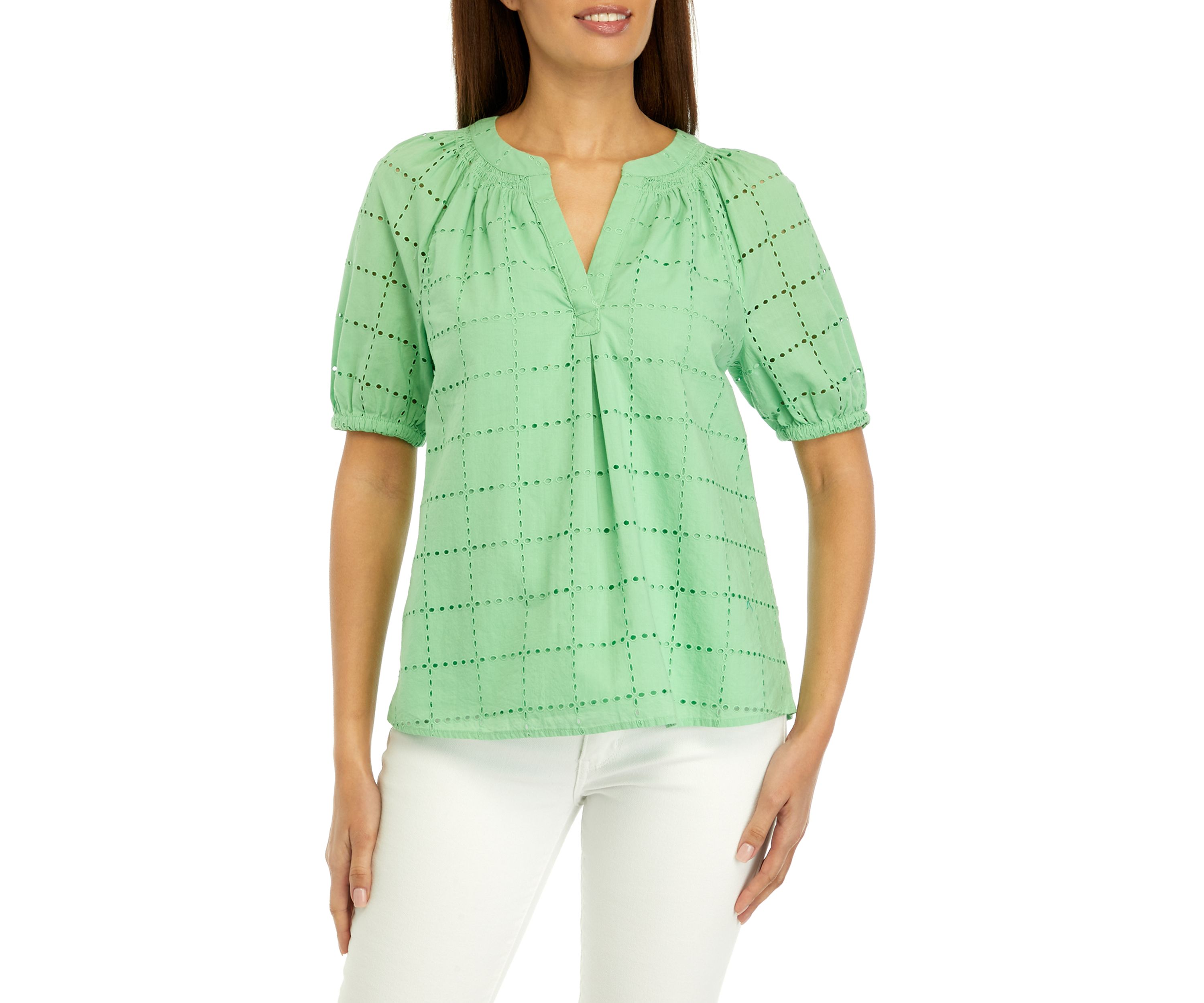 Womens Short Sleeve Peasant Top