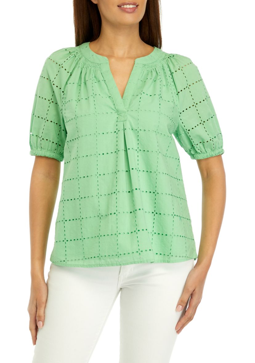Womens Short Sleeve Peasant Top