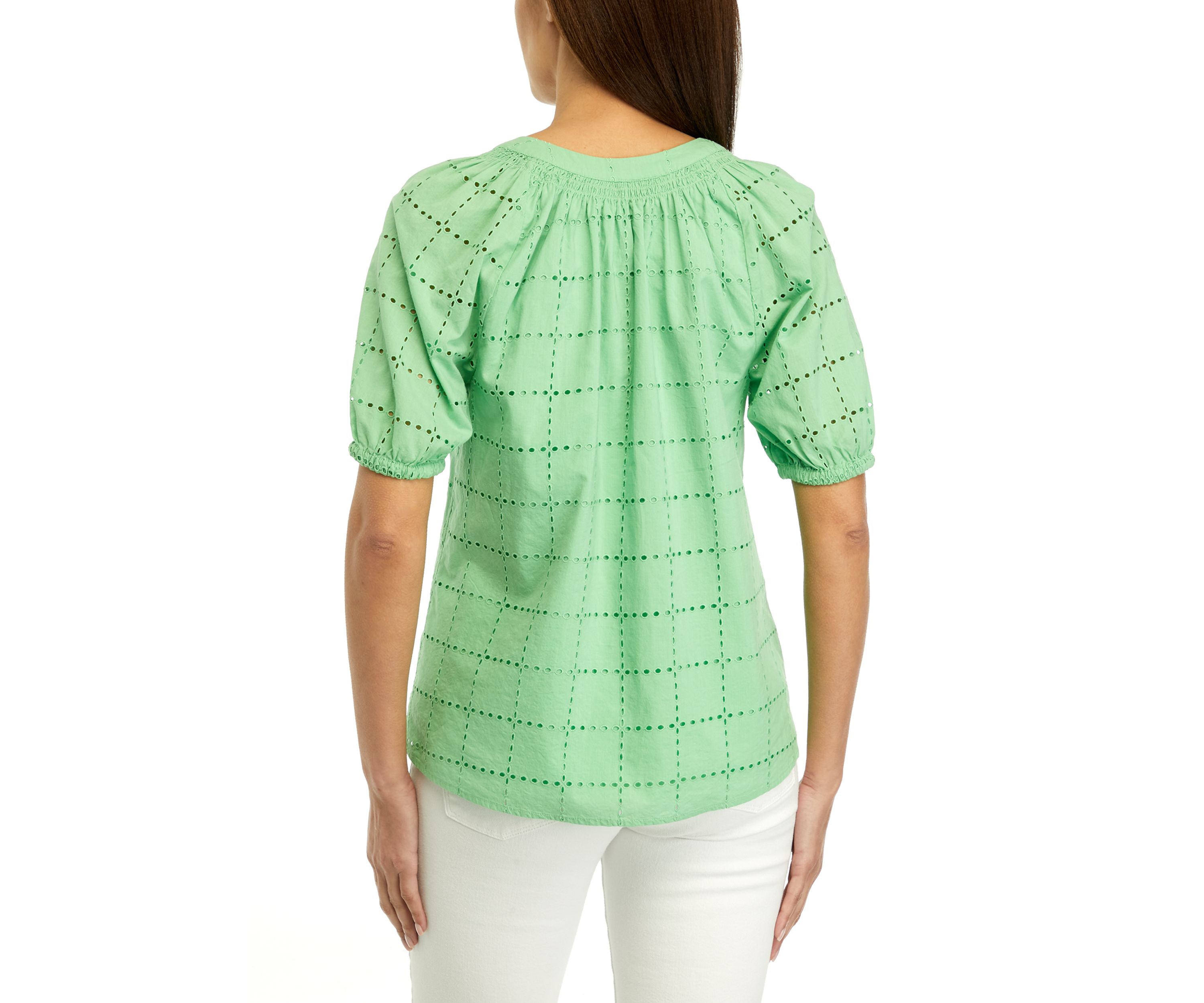 Womens Short Sleeve Peasant Top