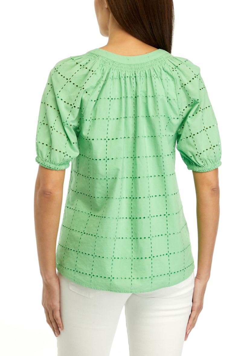 Womens Short Sleeve Peasant Top