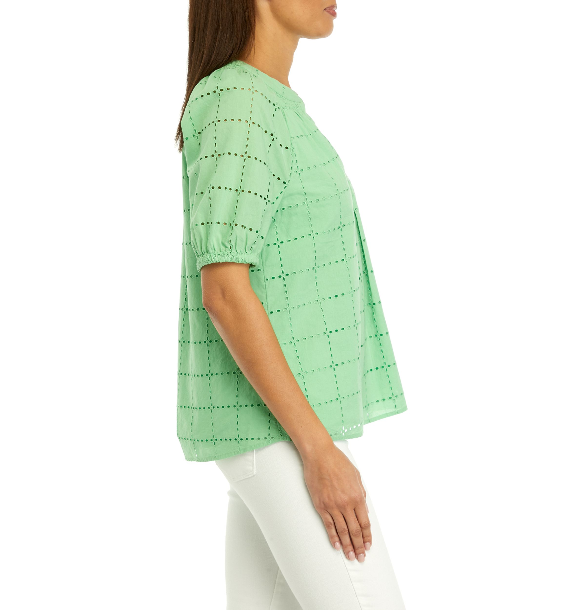 Womens Short Sleeve Peasant Top