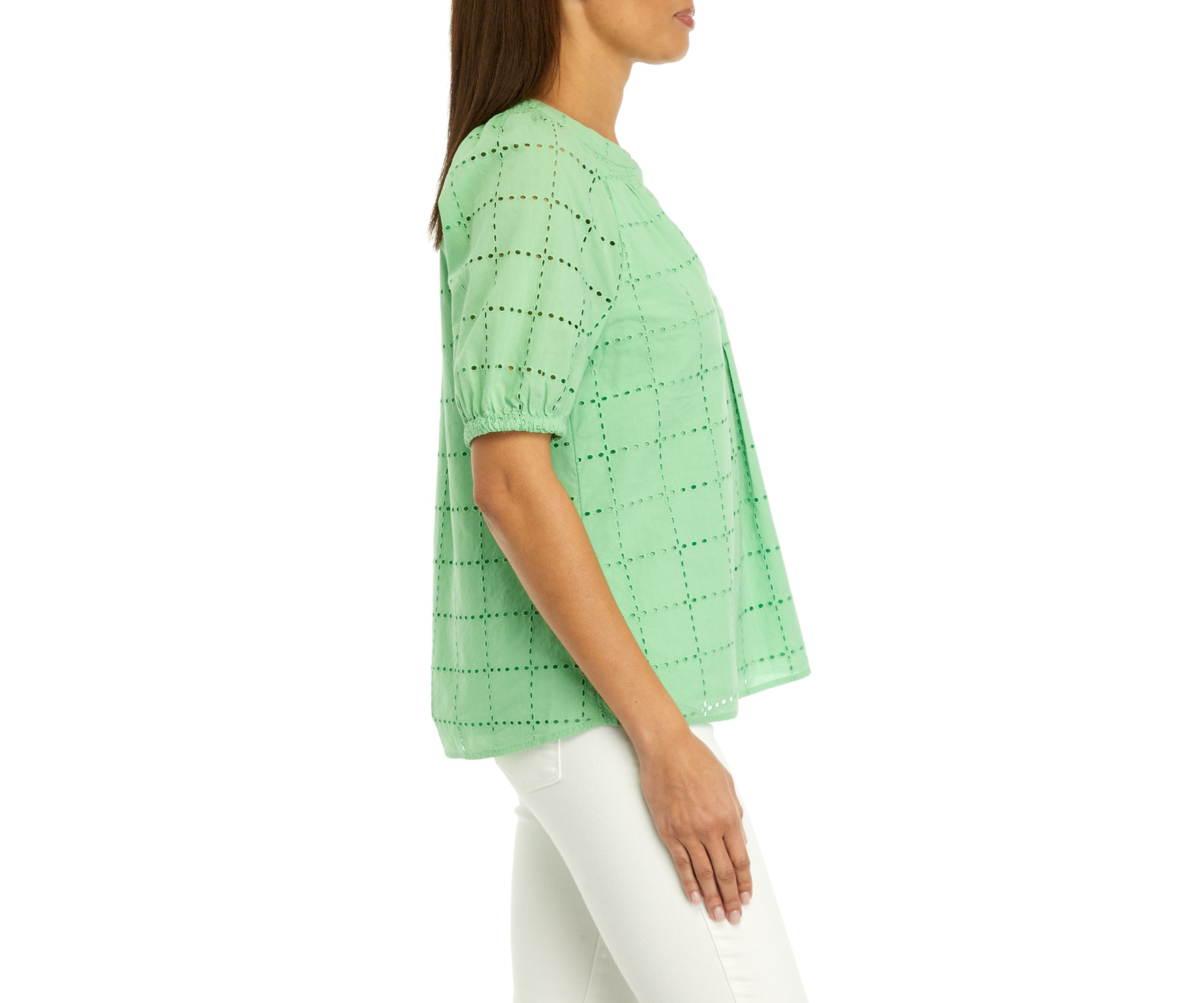 Womens Short Sleeve Peasant Top