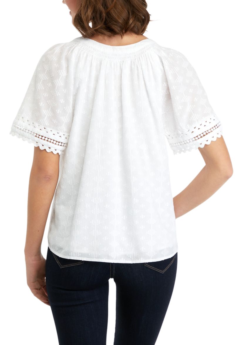 Womens Short Sleeve Ric Rac Top