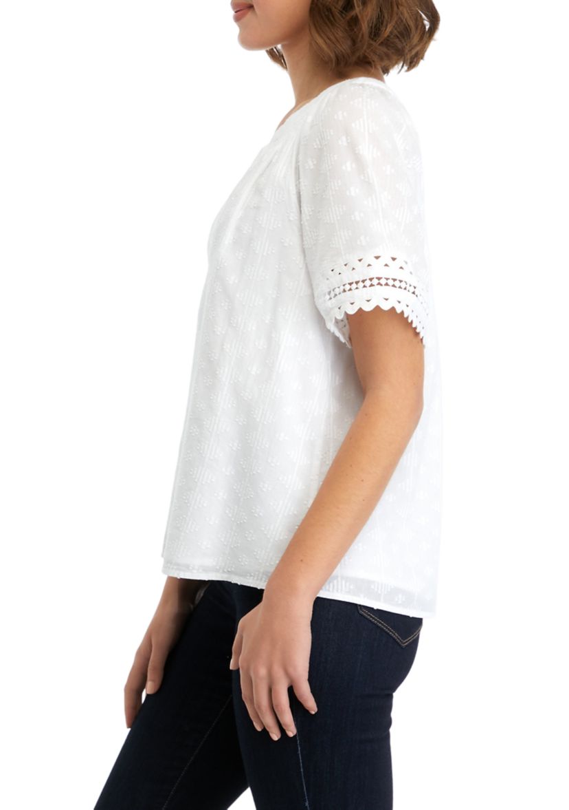 Womens Short Sleeve Ric Rac Top