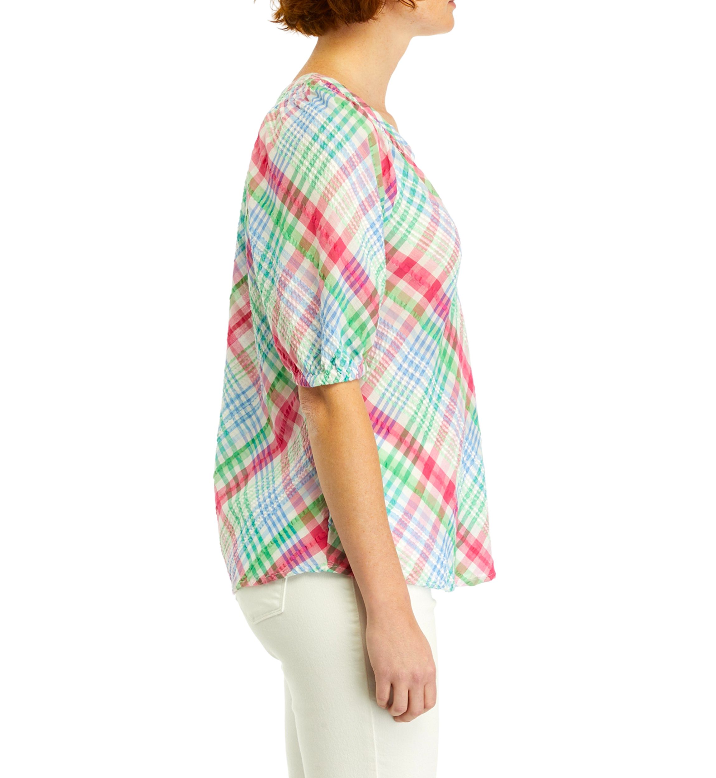 Womens Printed Peasant Top