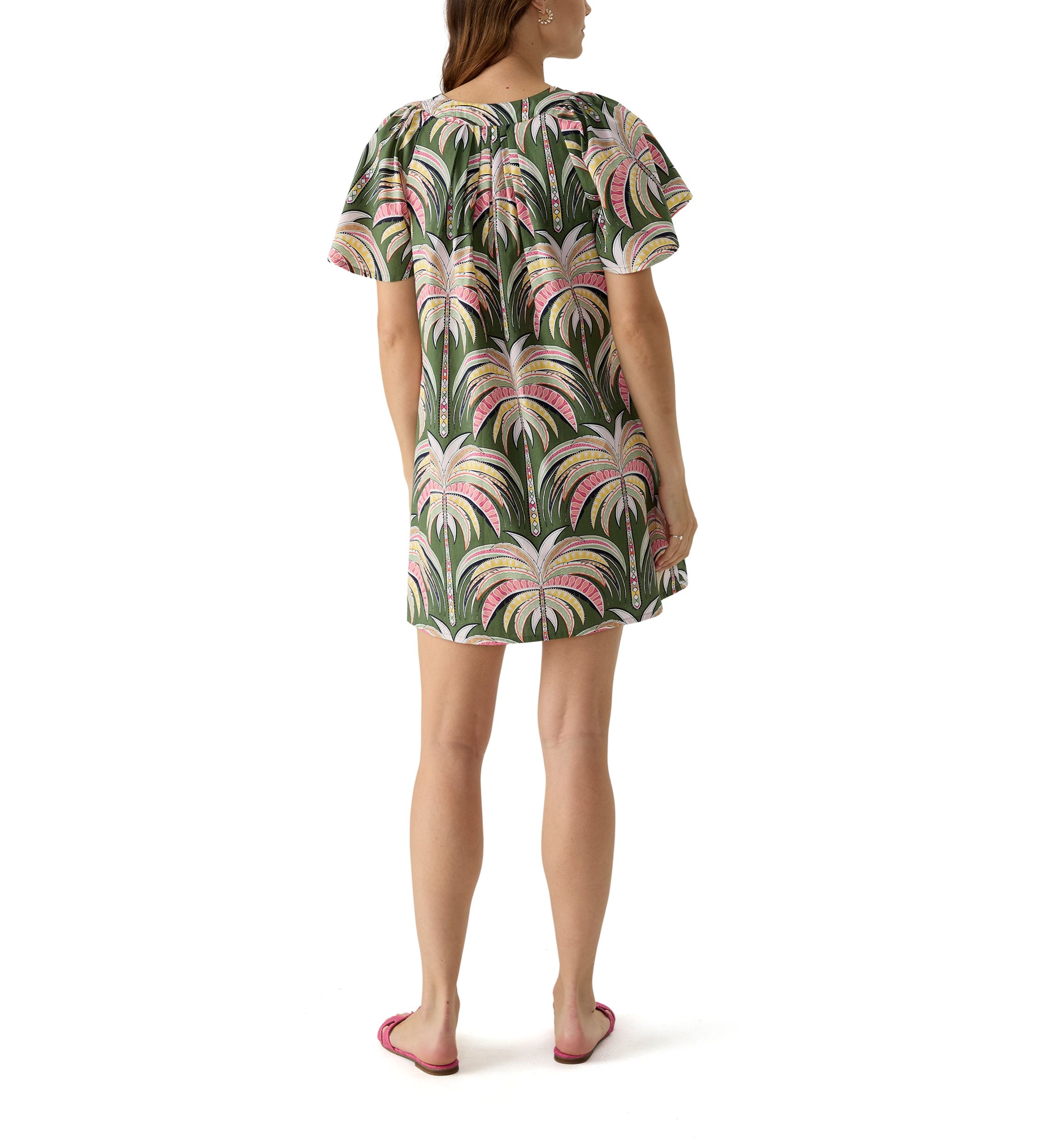 Womens Split Neck Printed Dress