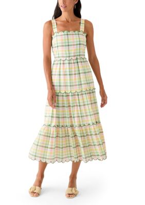 Crown & Ivy Women's Sleeveless Scallop Printed Midi Dress, Large