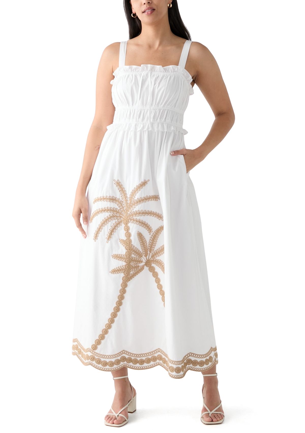 Womens Ruched Bodice Maxi Dress