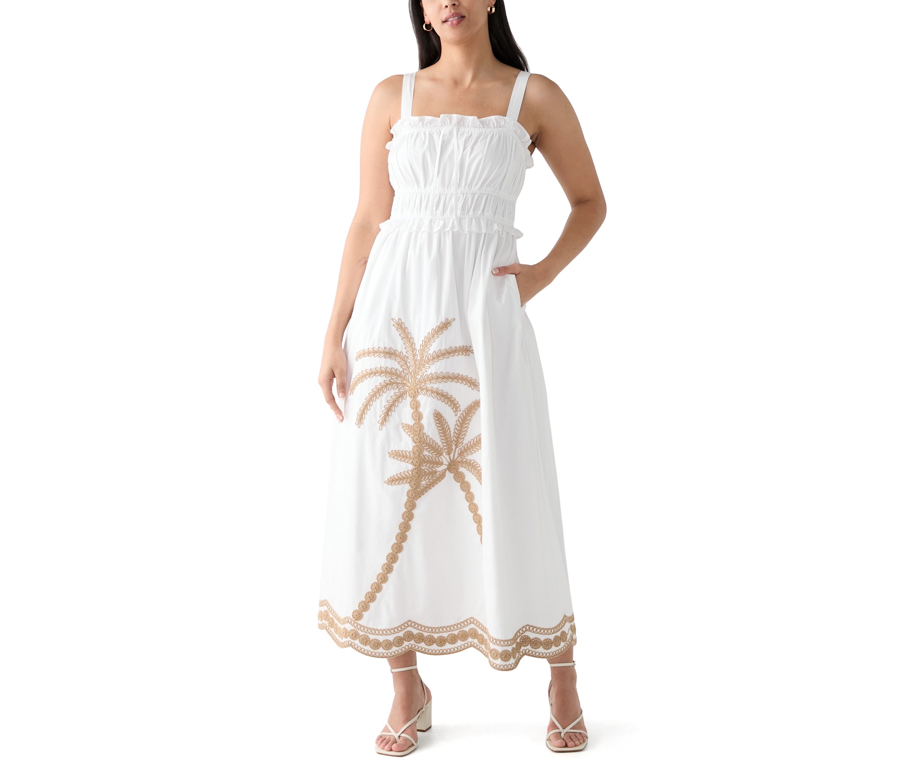 Womens Ruched Bodice Maxi Dress
