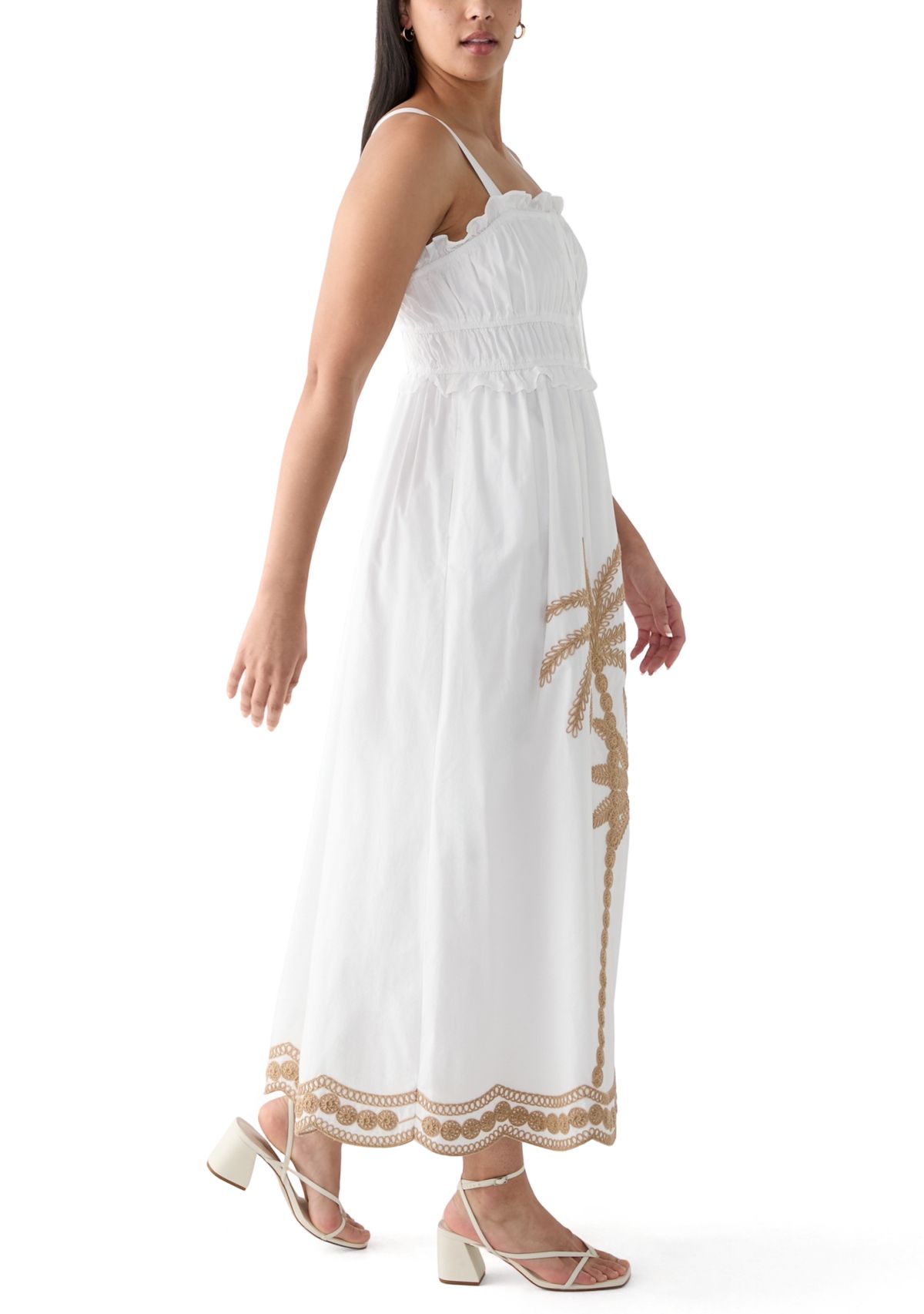 Womens Ruched Bodice Maxi Dress