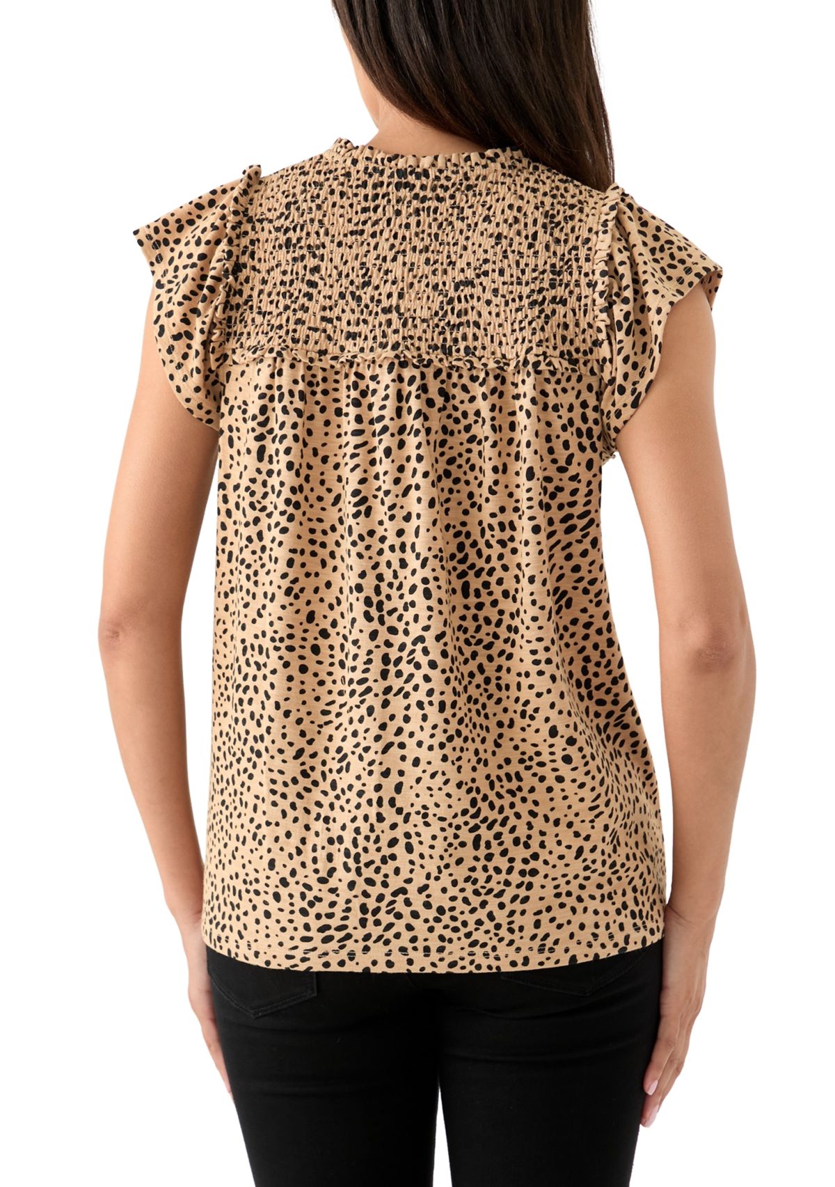 Womens Smock Shoulder Printed Top