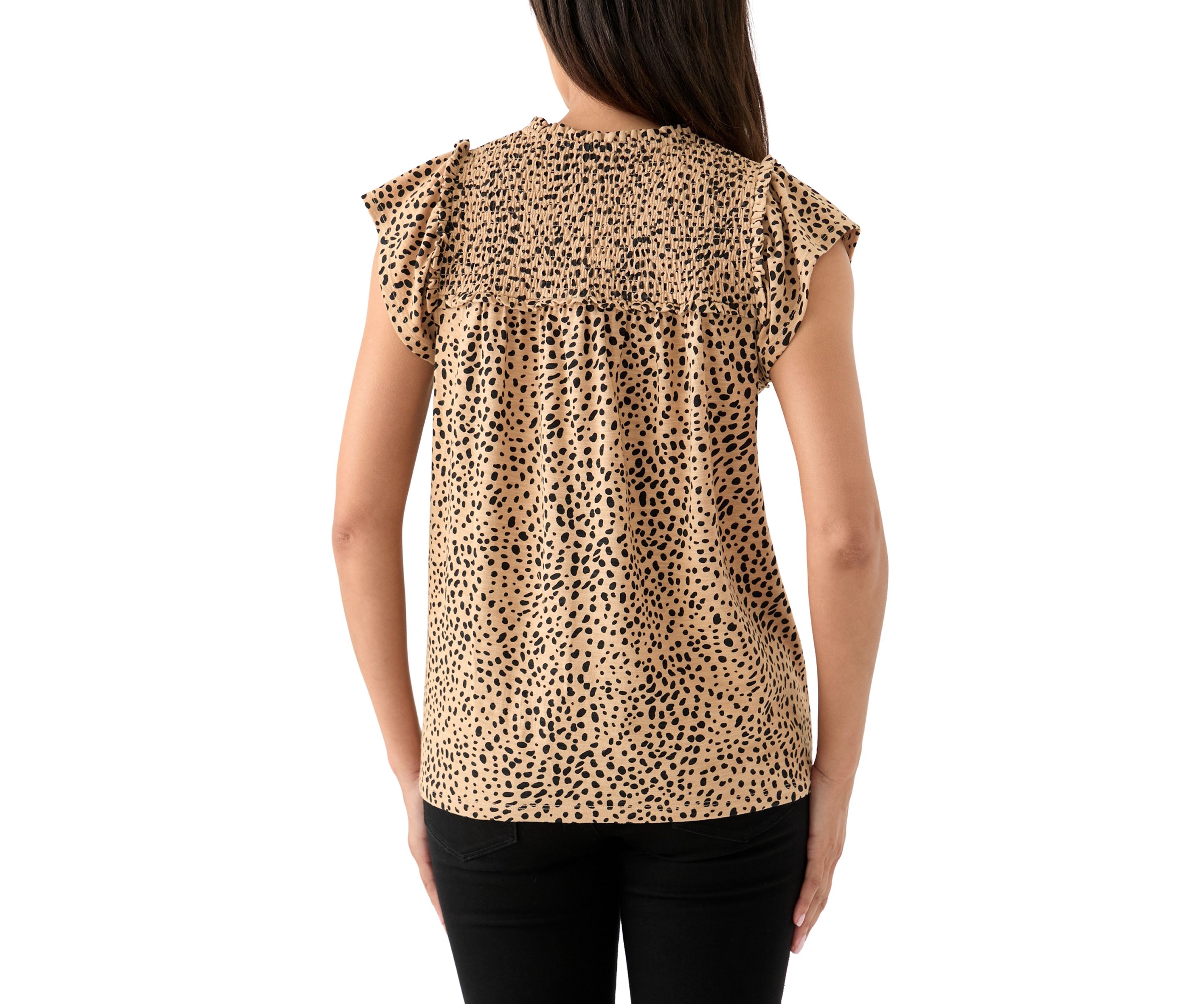 Womens Smock Shoulder Printed Top