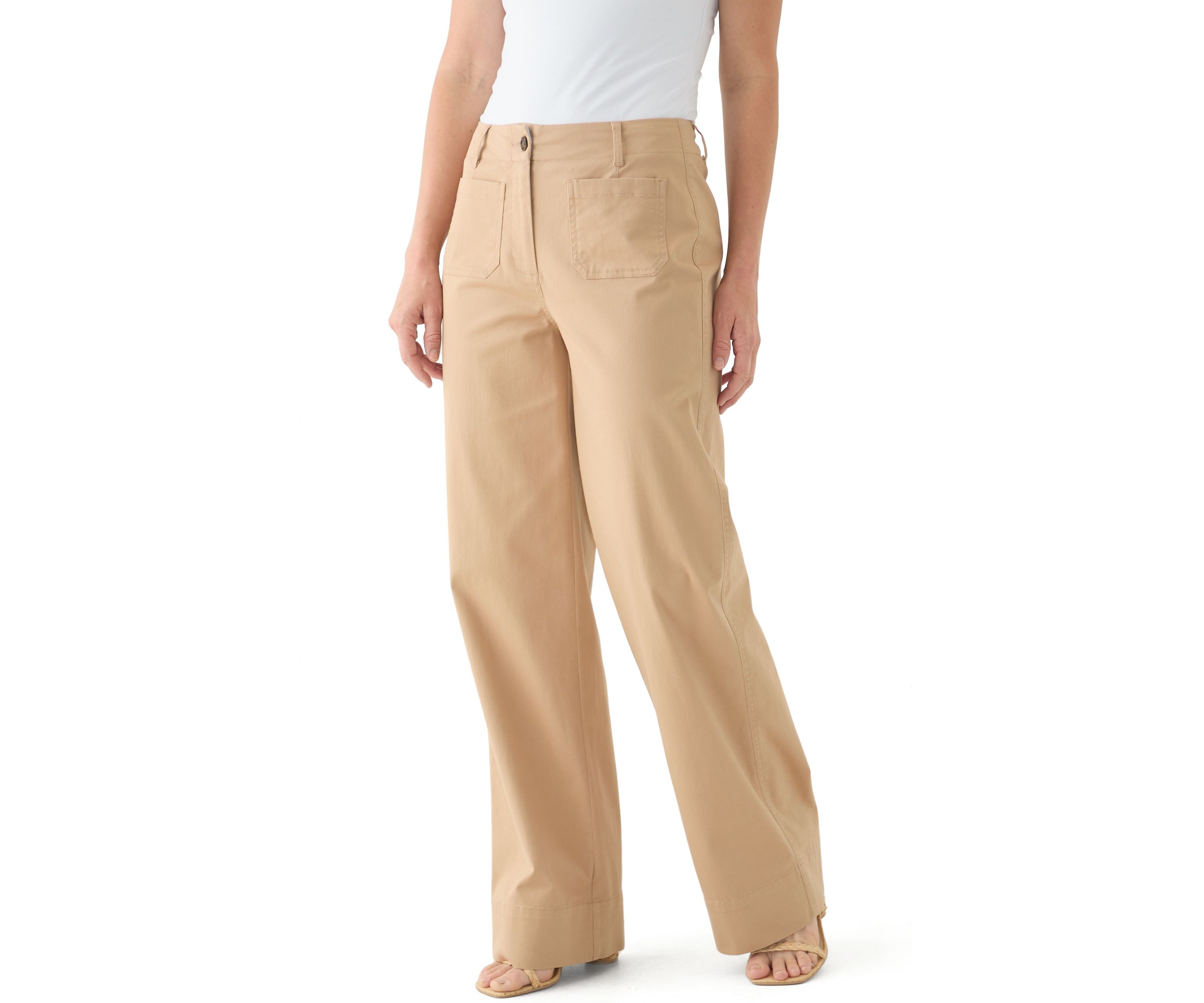 Womens Wide Leg Chino Pants