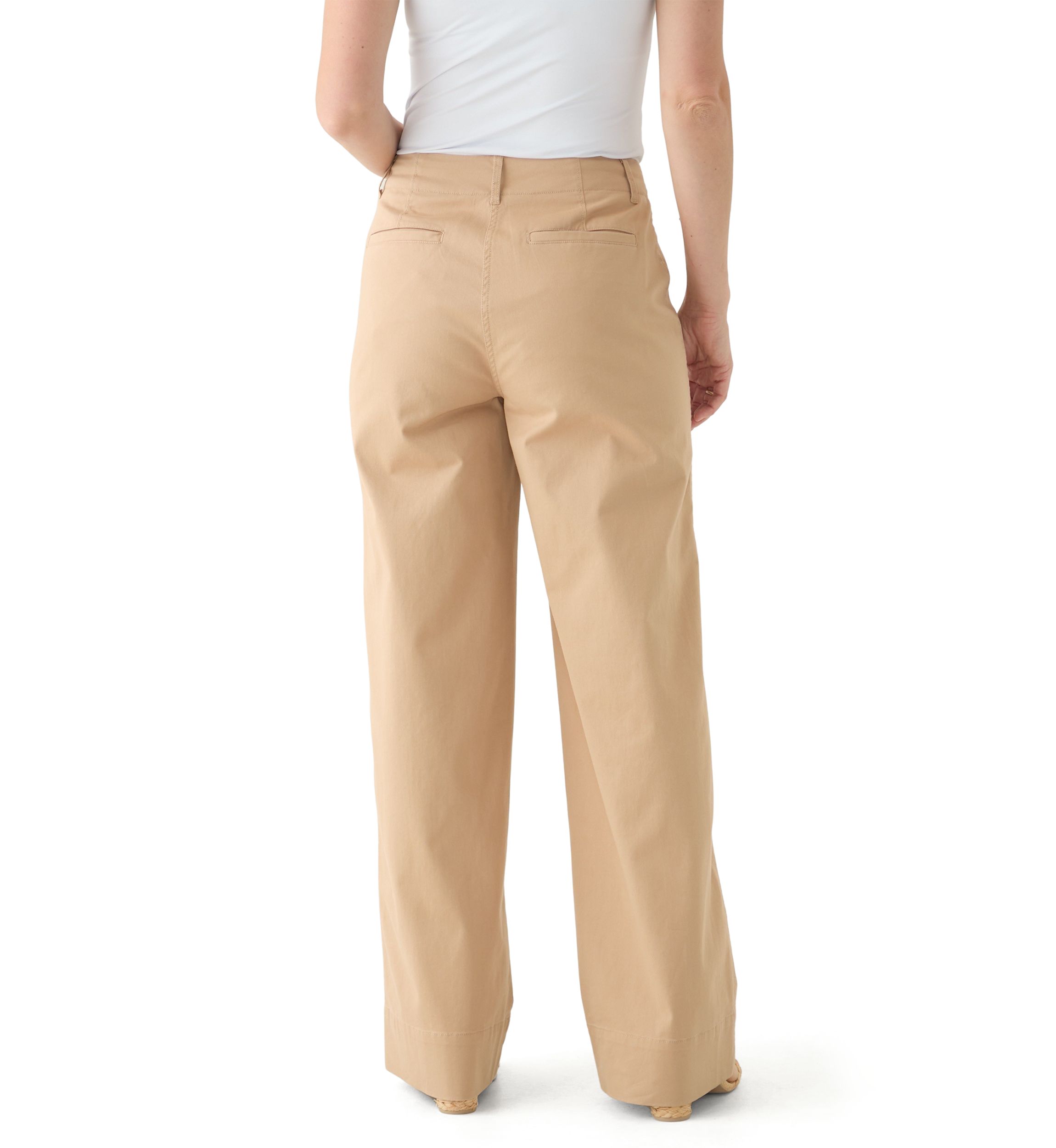 Womens Wide Leg Chino Pants