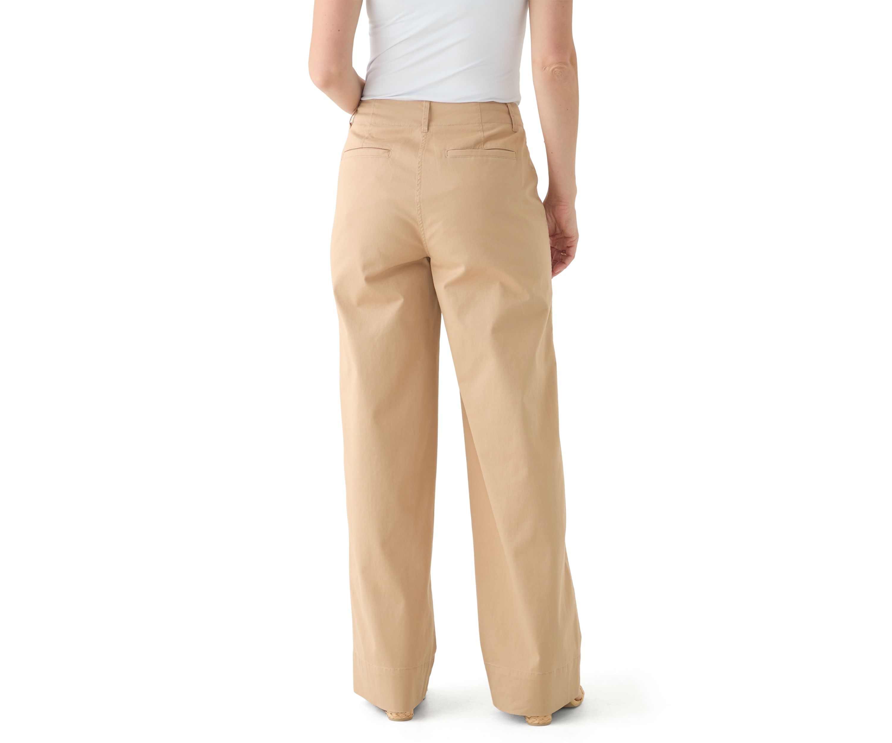 Womens Wide Leg Chino Pants