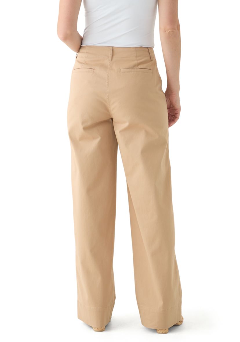 Womens Wide Leg Chino Pants