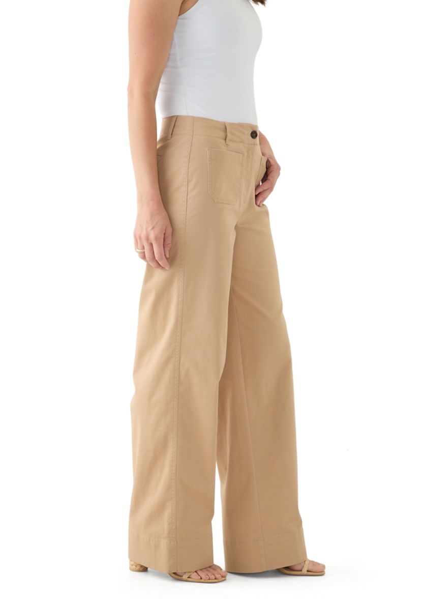 Womens Wide Leg Chino Pants