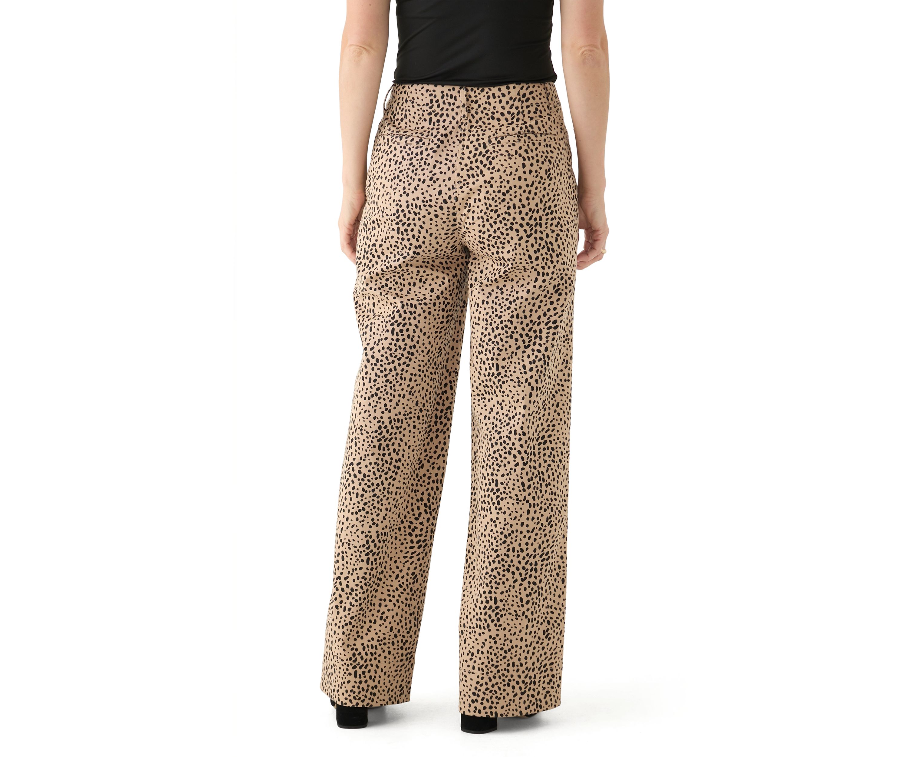 Womens Wide Leg Printed Chino Pants