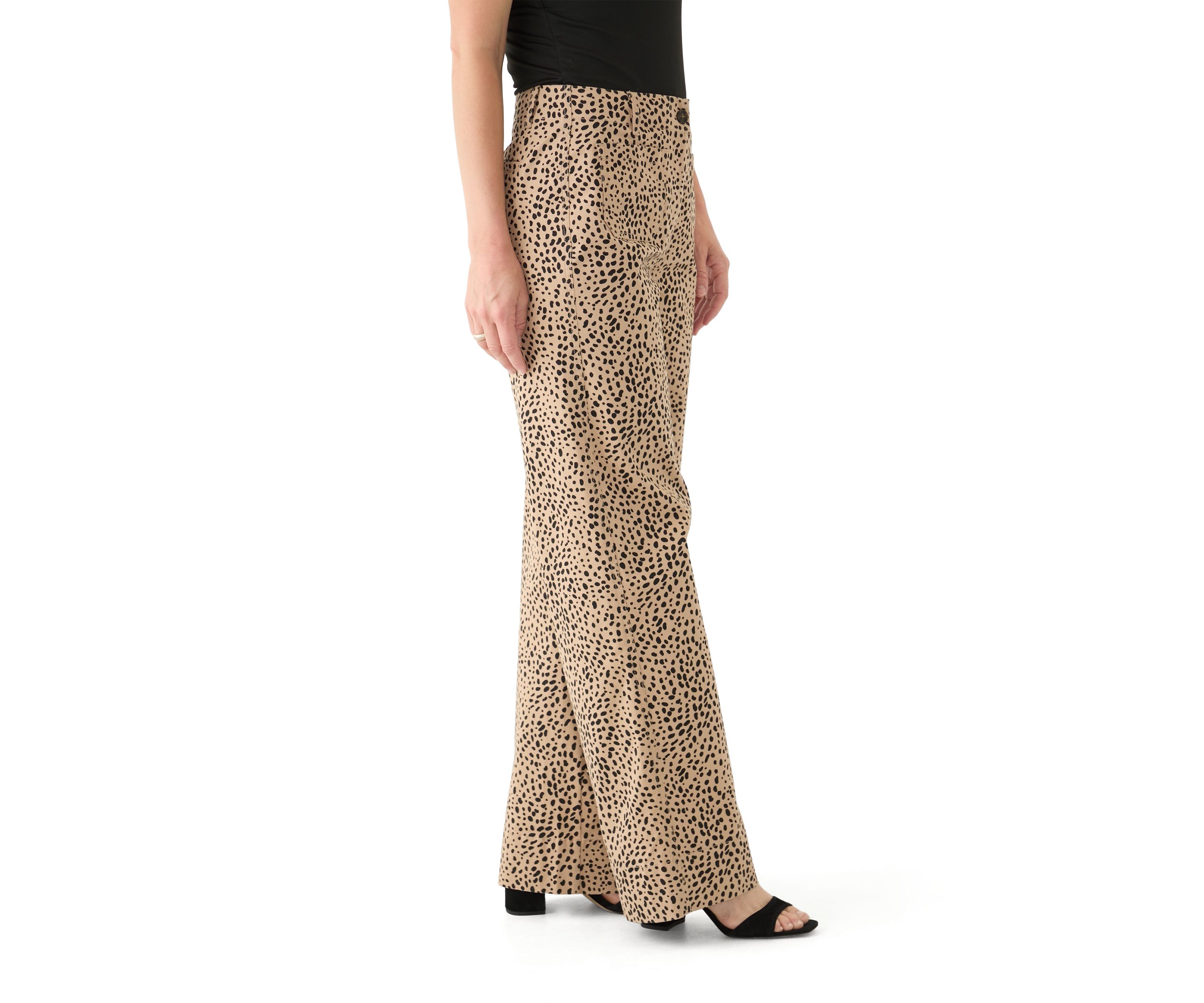 Womens Wide Leg Printed Chino Pants