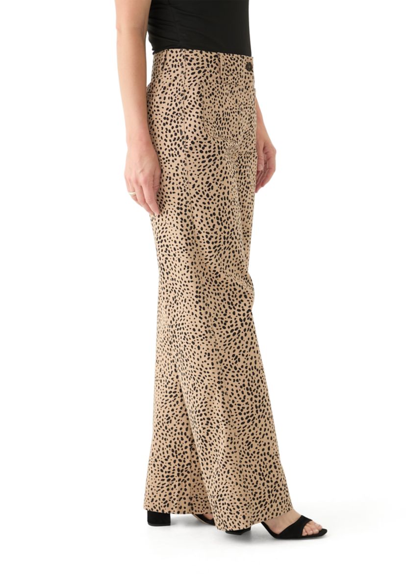 Womens Wide Leg Printed Chino Pants