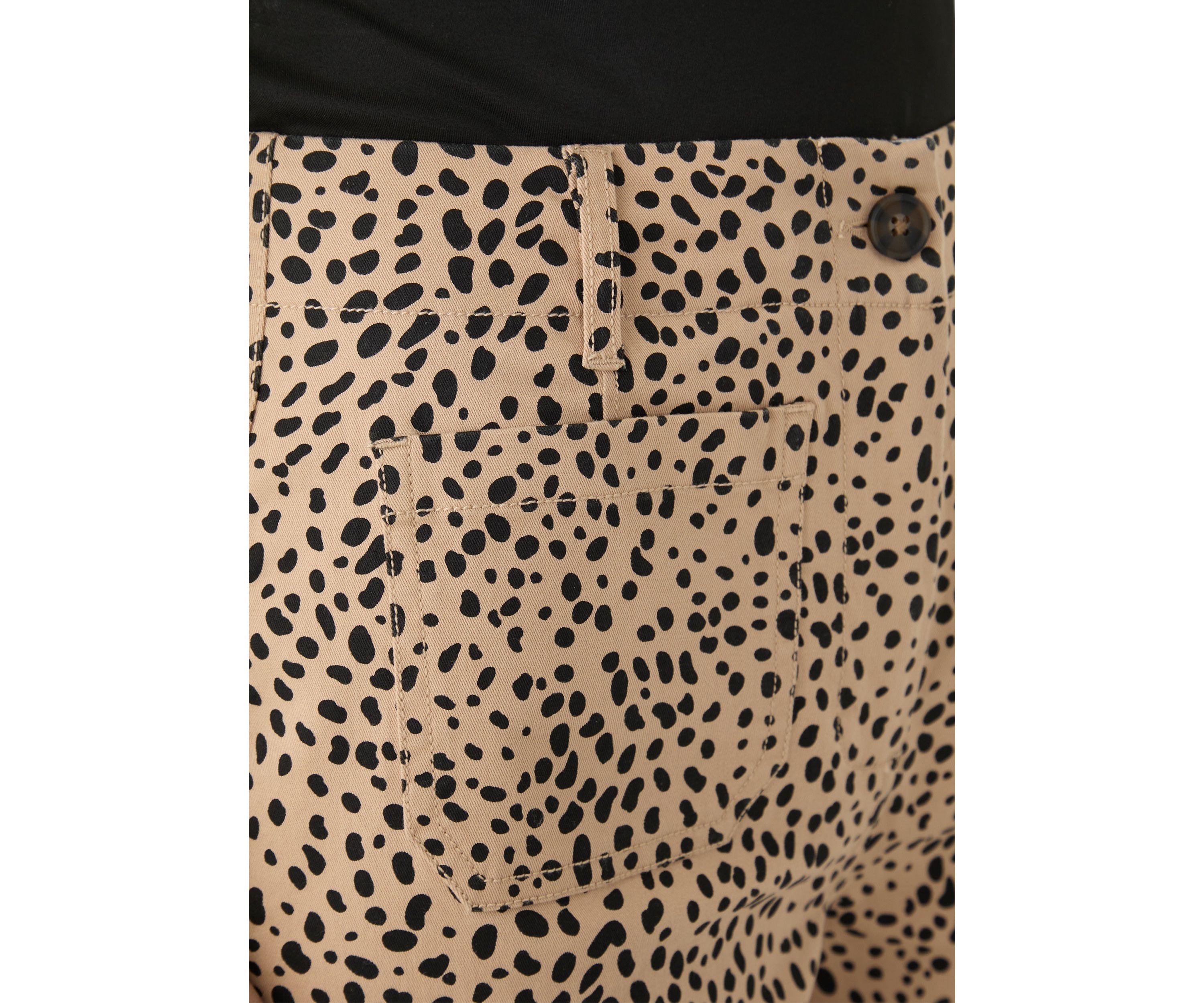 Womens Wide Leg Printed Chino Pants