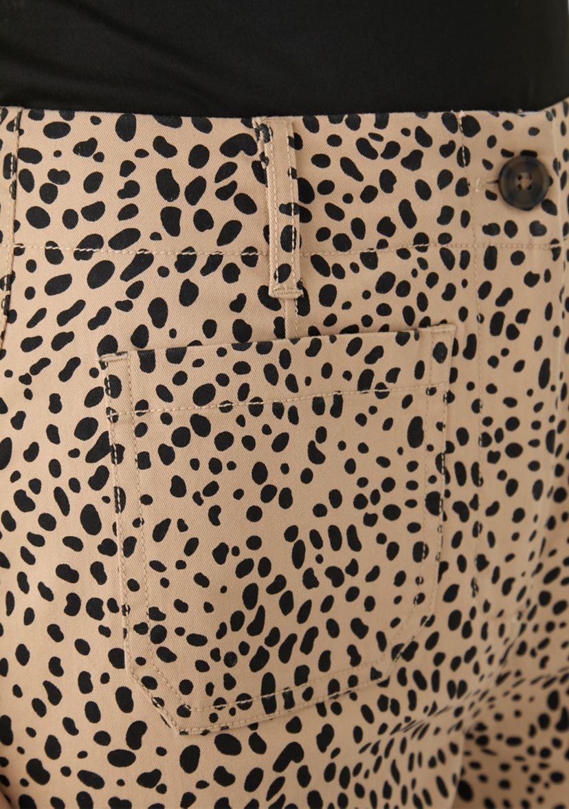 Womens Wide Leg Printed Chino Pants