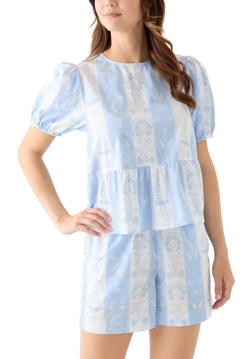 Womens Bow Back Printed Top